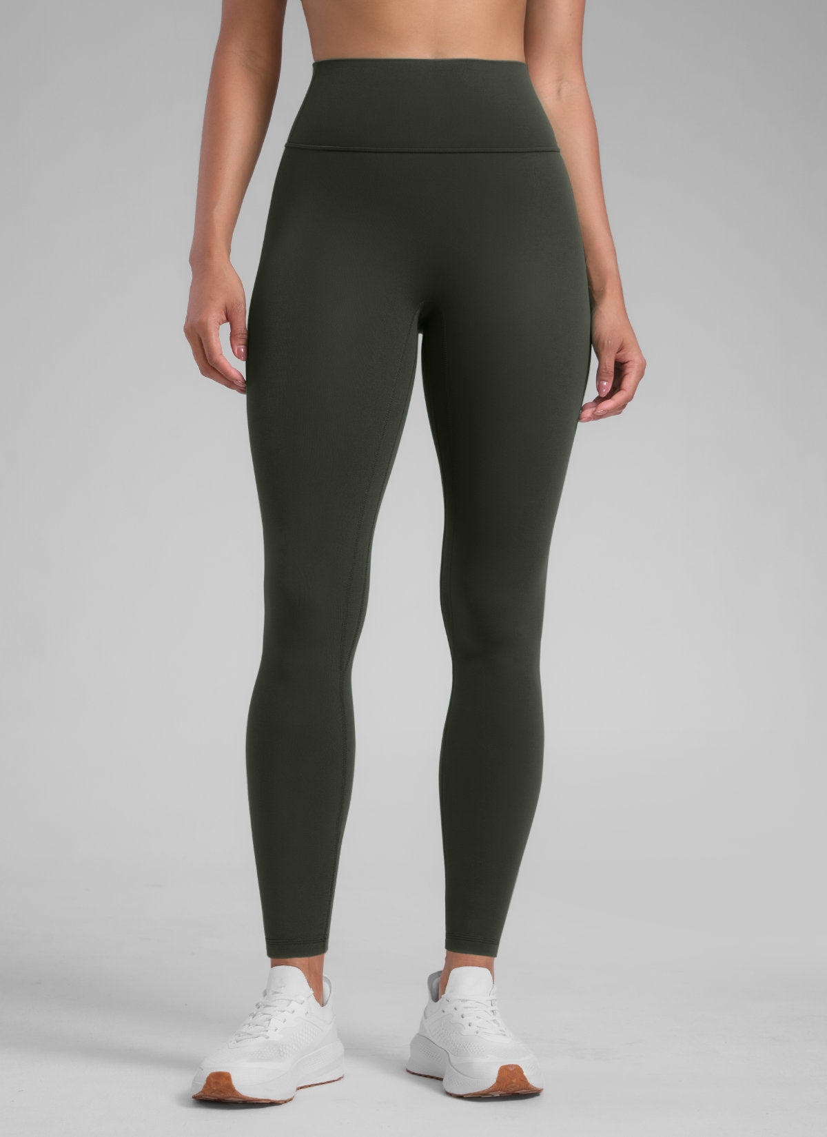 CRZ YOGA Butterlift Leggings Sin Costura Delantera para Mujer Verde Oliva