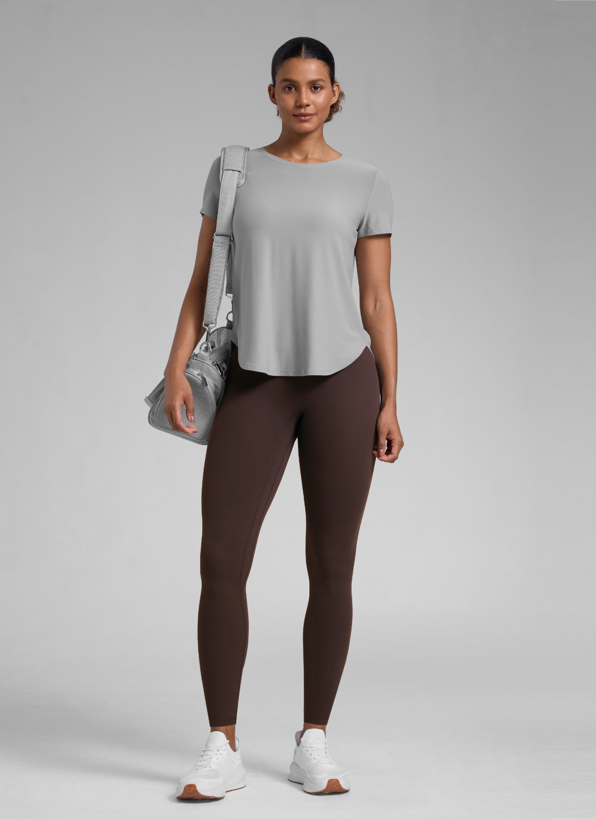 CRZ YOGA Butterlift Leggings Sin Costura Delantera para Mujer Marrón Fudge Caliente