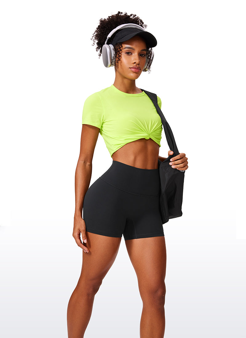 Butterlift® Secretsculpt™ Leggings Cortos con Sutil Fruncido de 4 Pulgadas- Sin Costura Frontal