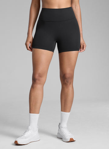 CRZ YOGA  Butterlift Leggings Cortos con el Culo Esreujado de 4 Pulgadas para Mujer Negro