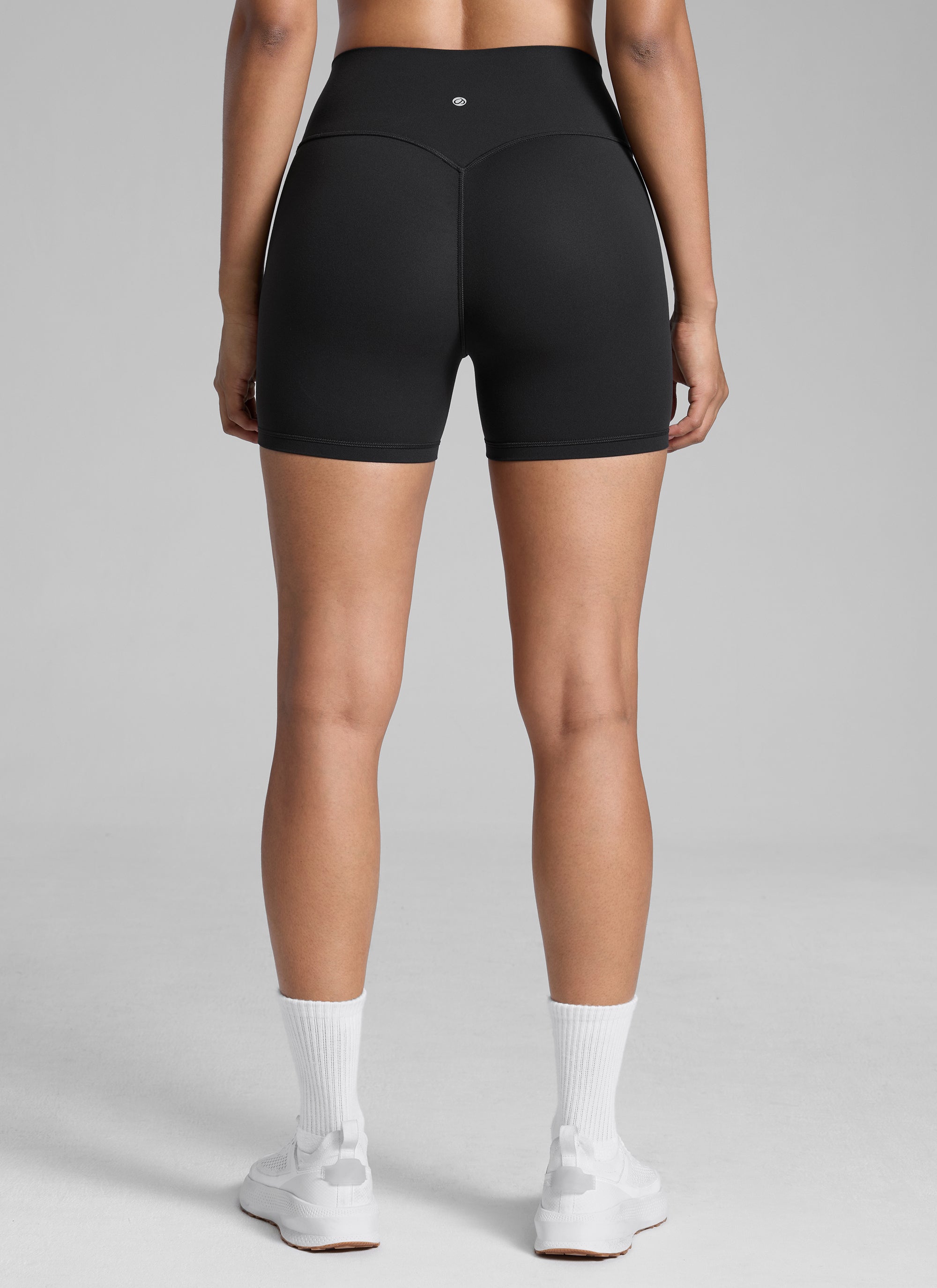 CRZ YOGA  Butterlift Leggings Cortos con el Culo Esreujado de 4 Pulgadas para Mujer Negro