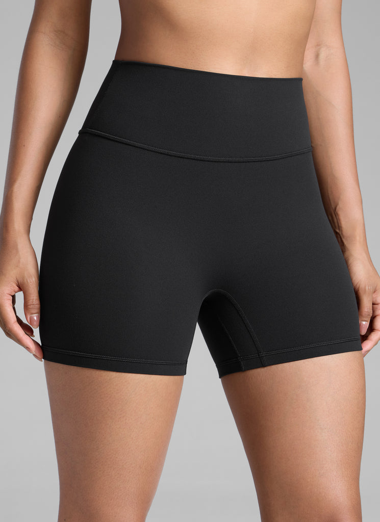 CRZ YOGA  Butterlift Leggings Cortos con el Culo Esreujado de 4 Pulgadas para Mujer Negro