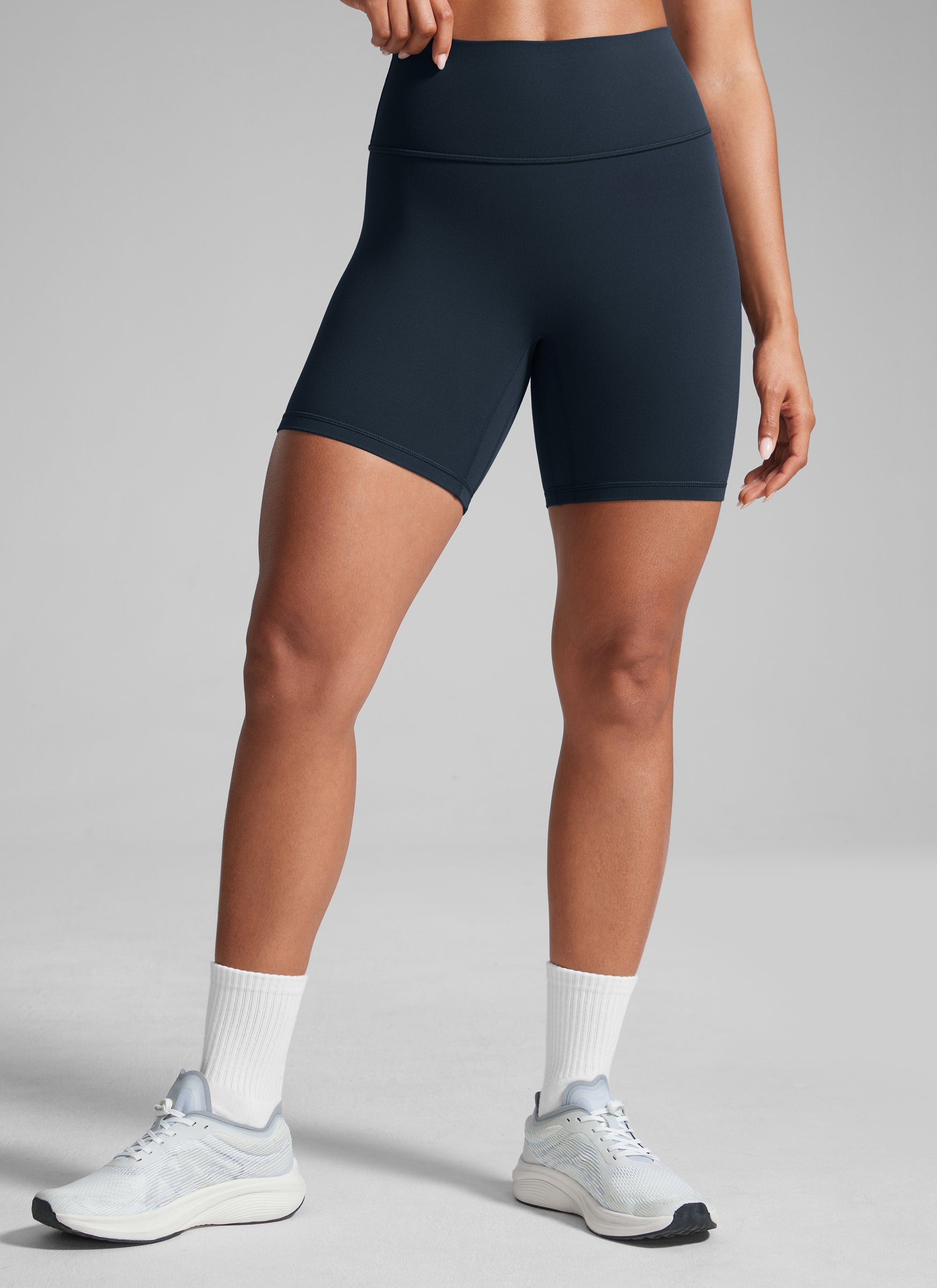 CRZ YOGA Butterlift Leggings Cortos Mujer 6'' con Culo Fruncido True Navy