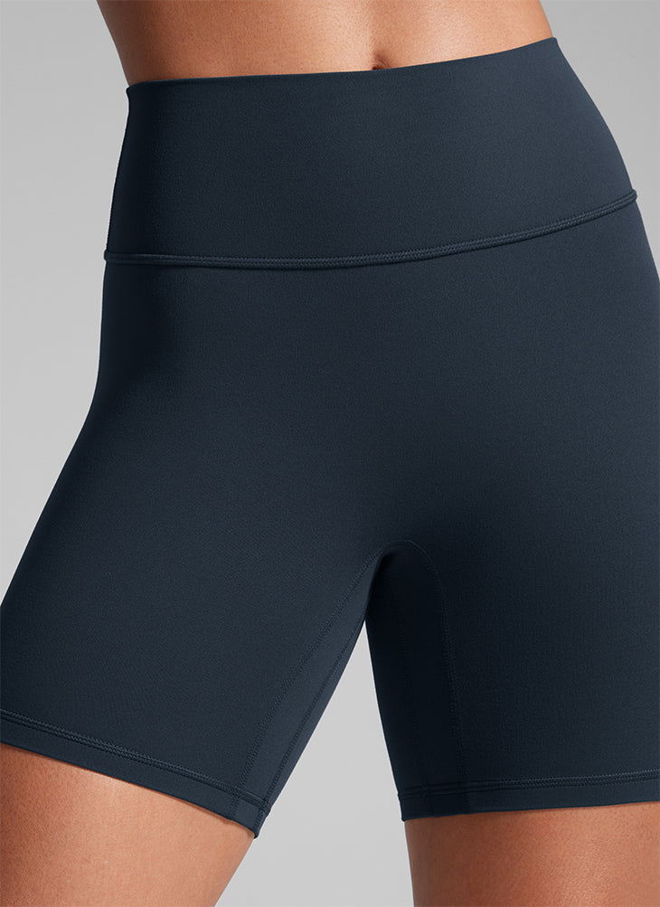 CRZ YOGA Butterlift Leggings Cortos Mujer 6'' con Culo Fruncido True Navy