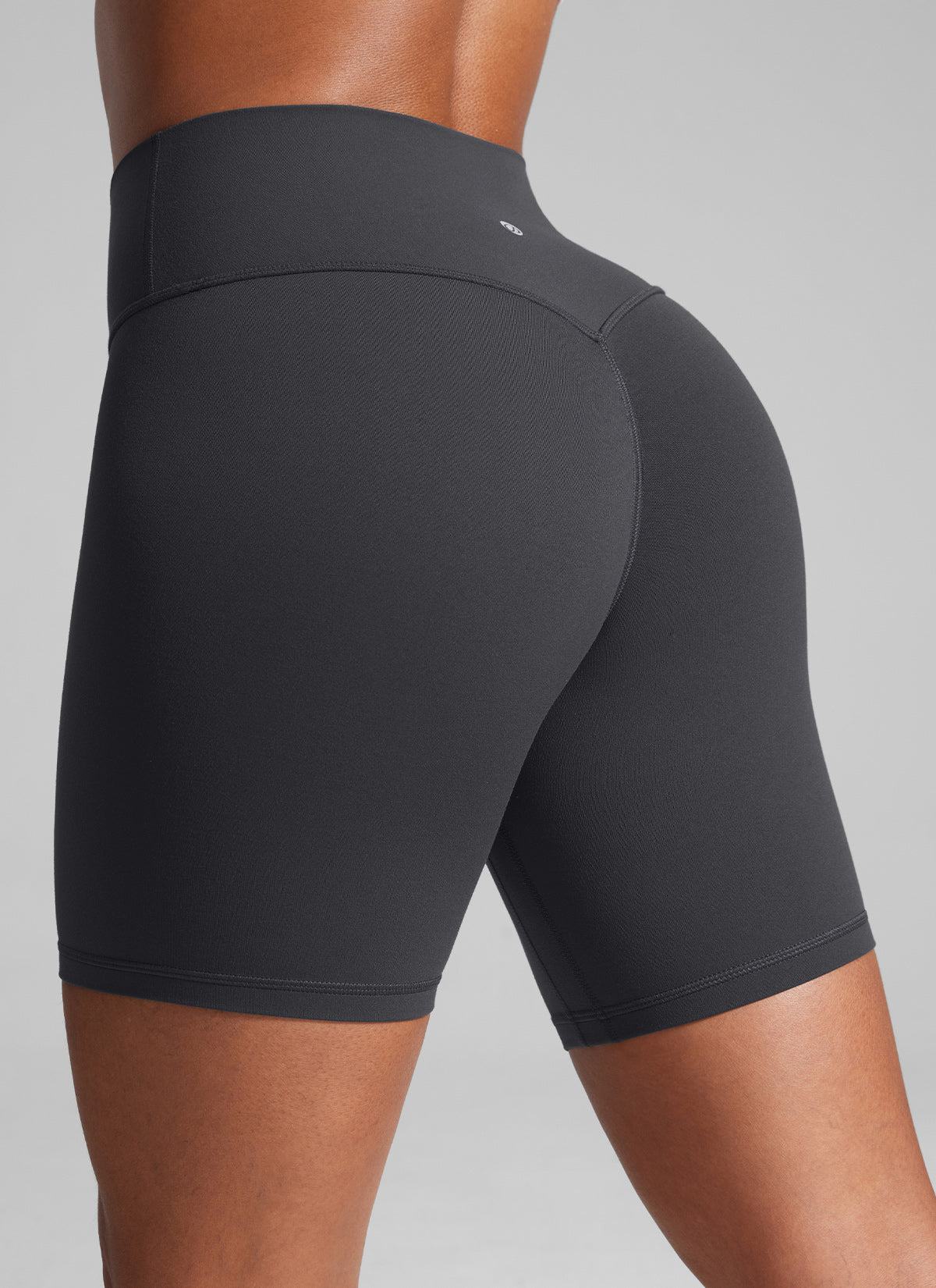 CRZ YOGA Butterlift Leggings Cortos Mujer 6'' con Culo Fruncido Gris misterioso