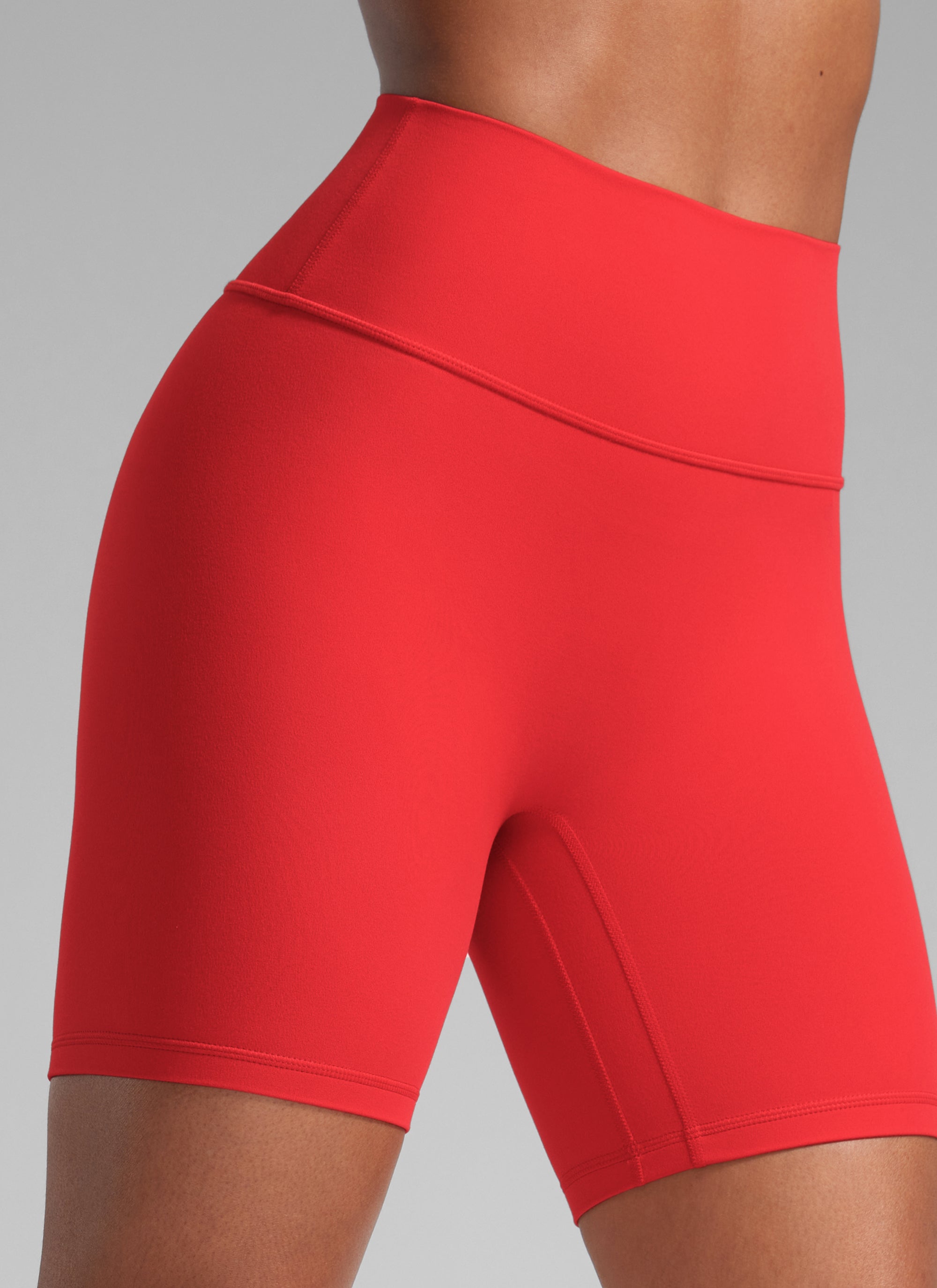 CRZ YOGA Butterlift Leggings Cortos Mujer 6'' con Culo Fruncido Rojo Profundo