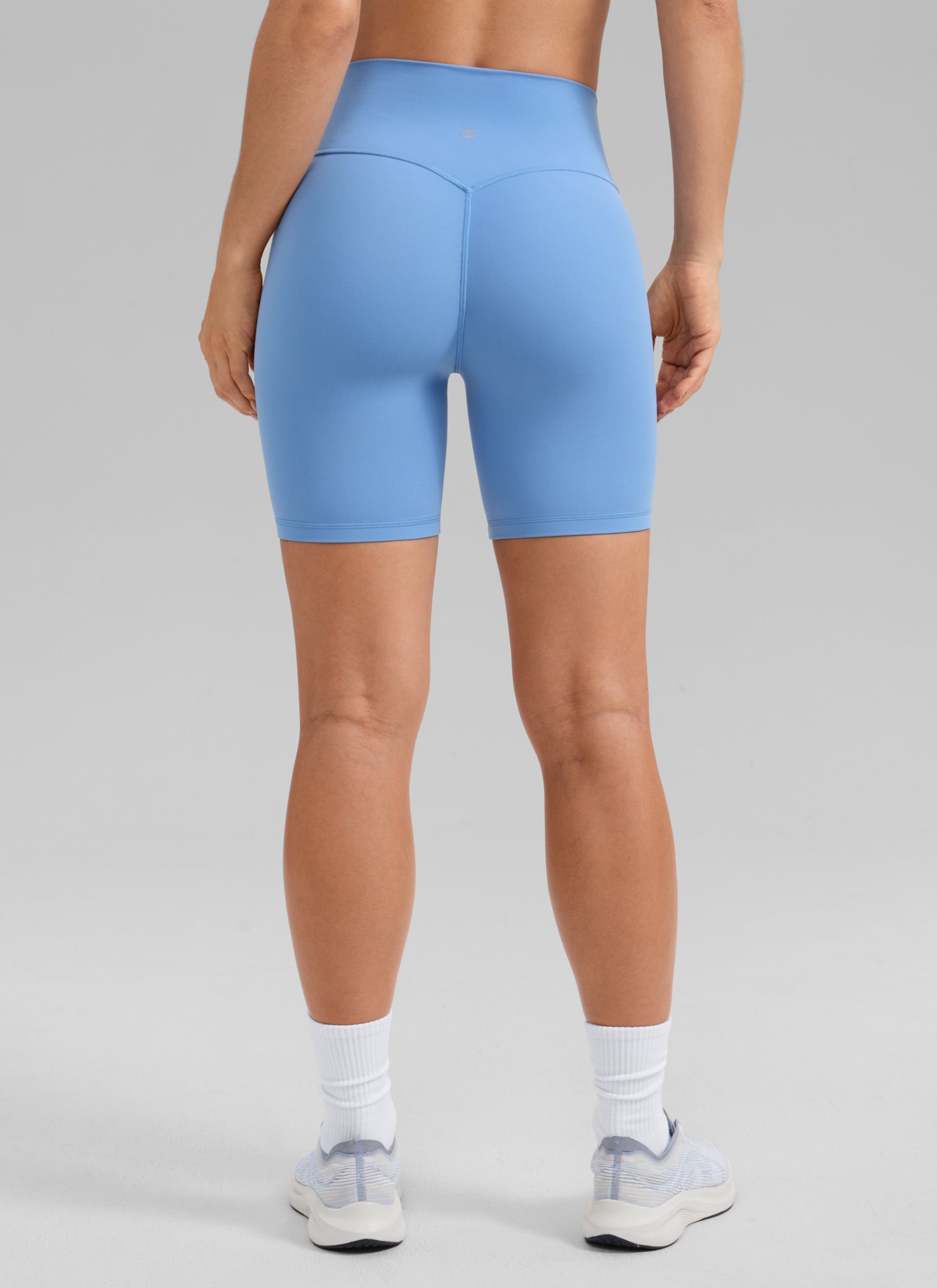 CRZ YOGA Butterlift Leggings Cortos Mujer 6'' con Culo Fruncido Fiesta Azul