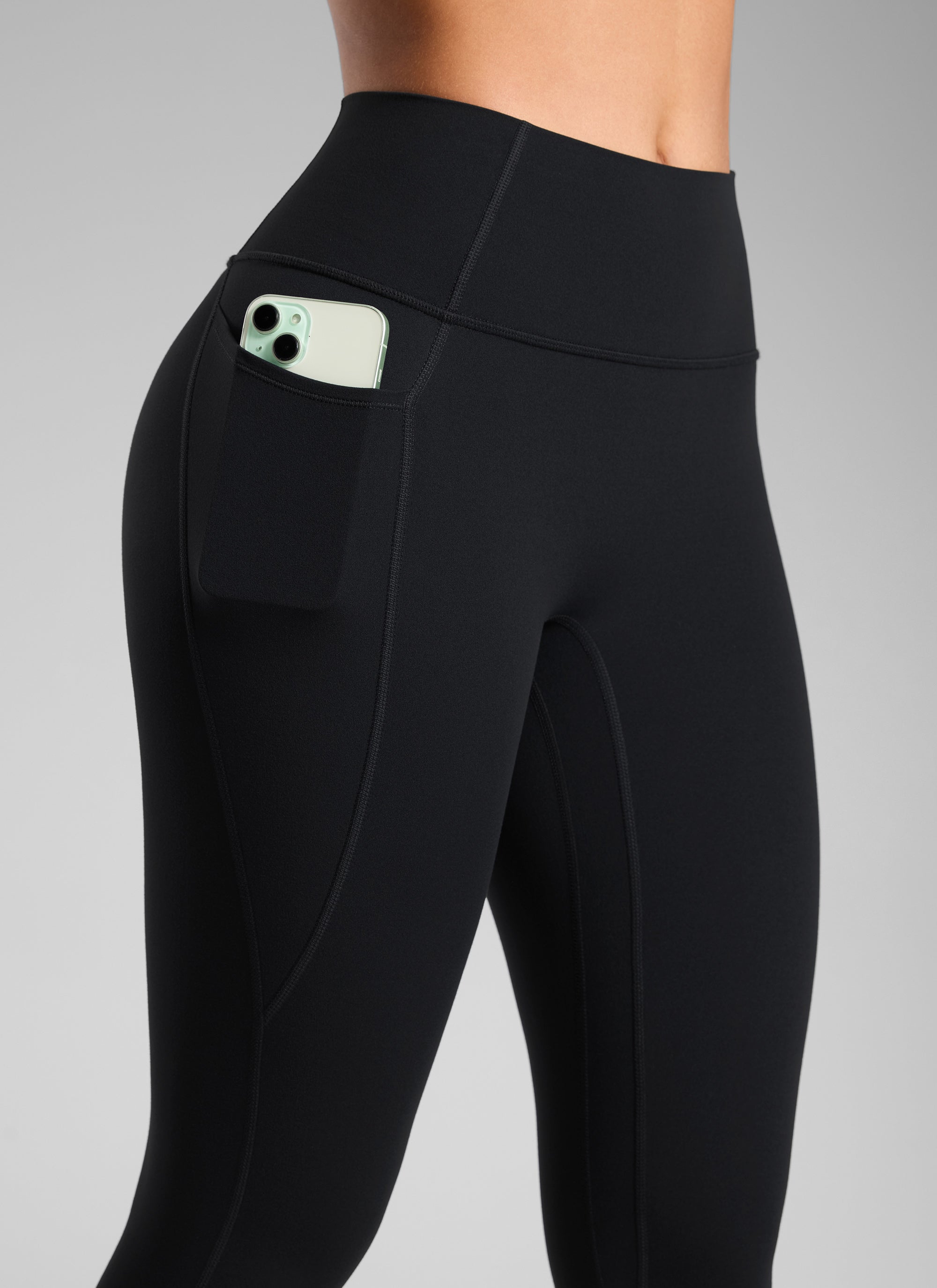 CRZ YOGA Leggings Butterlift Cintura Alta Sin Costura con Bolsillos Negro