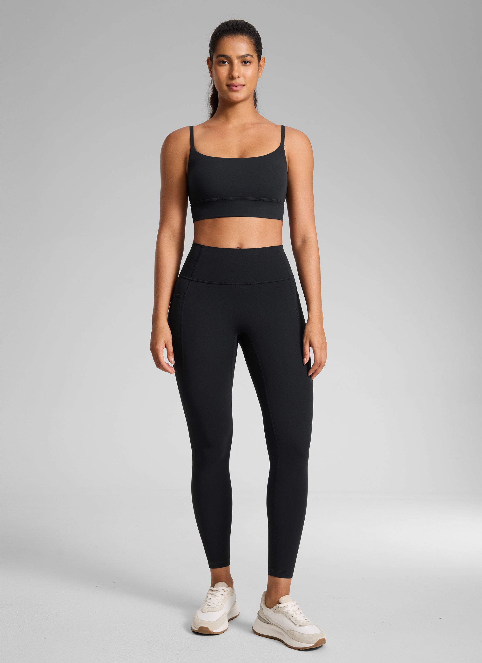 CRZ YOGA Leggings Butterlift Cintura Alta Sin Costura con Bolsillos Negro