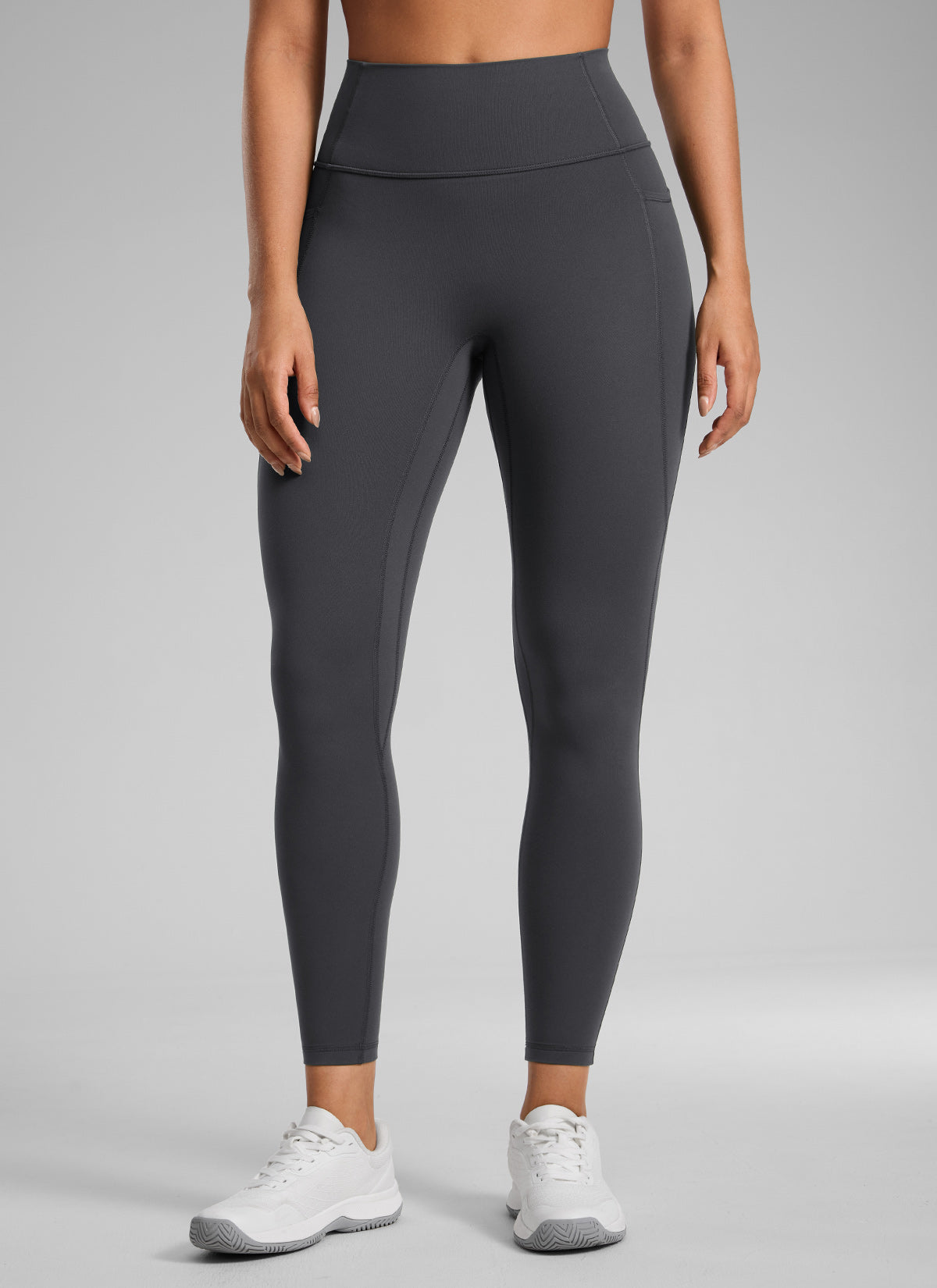 CRZ YOGA Leggings Butterlift Cintura Alta Sin Costura con Bolsillos Gris misterioso