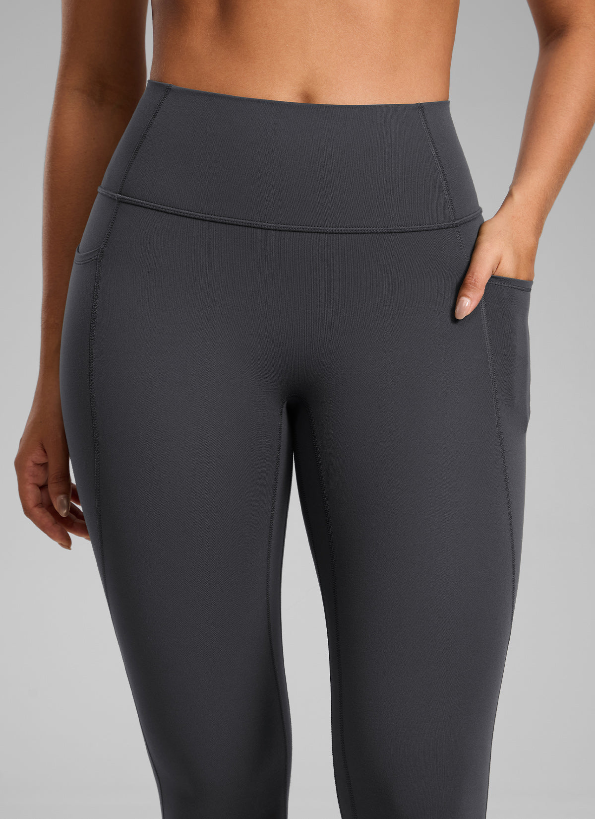 CRZ YOGA Leggings Butterlift Cintura Alta Sin Costura con Bolsillos Gris misterioso