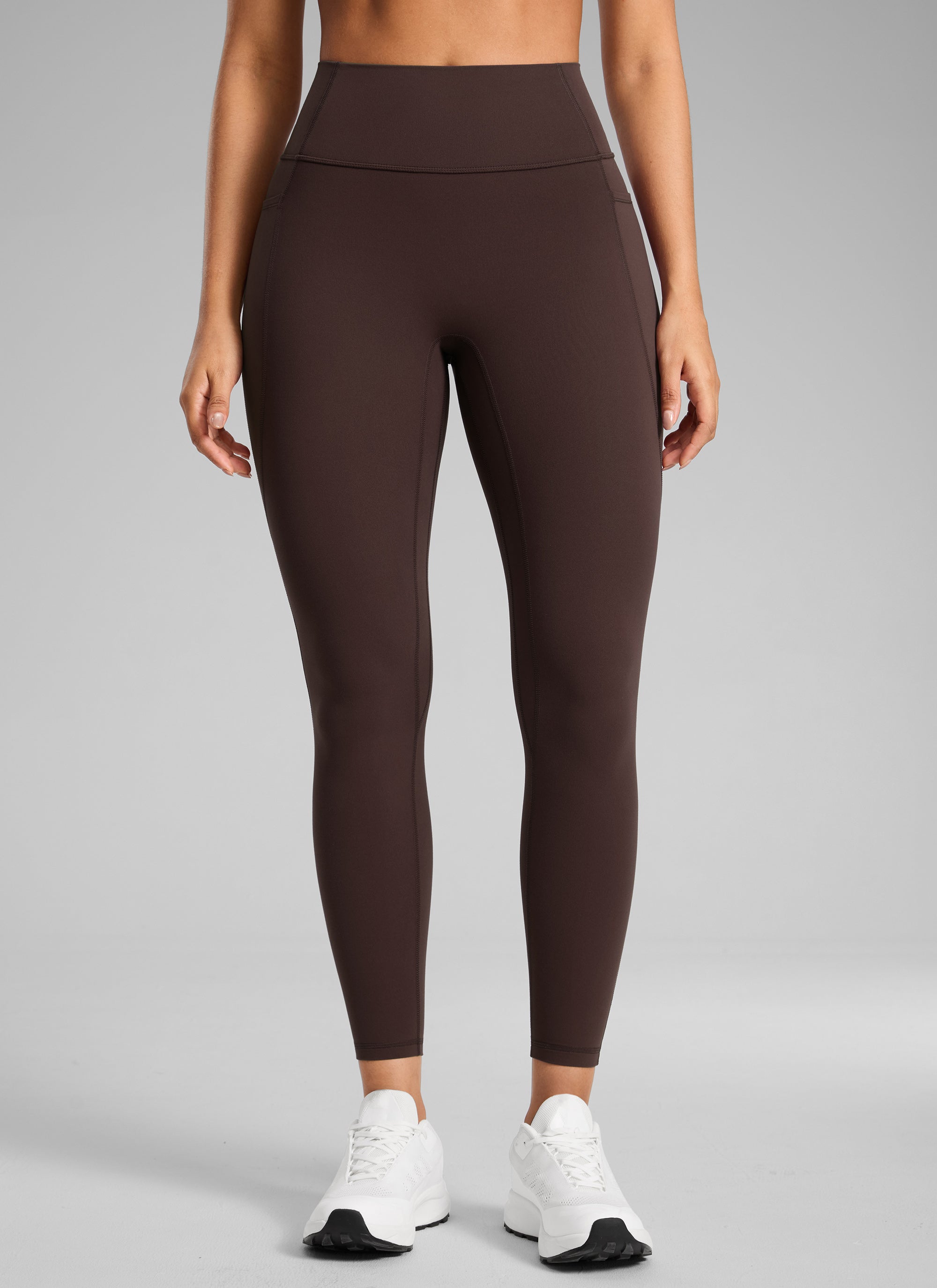 CRZ YOGA Leggings Butterlift Cintura Alta Sin Costura con Bolsillos Marrón Fudge Caliente