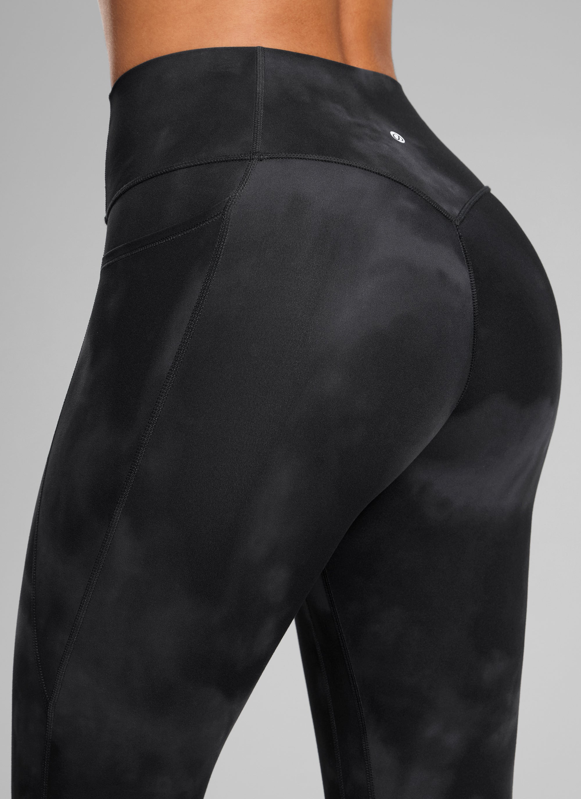 CRZ YOGA Leggings Butterlift Cintura Alta Sin Costura con Bolsillos Flores De Tinte Negro