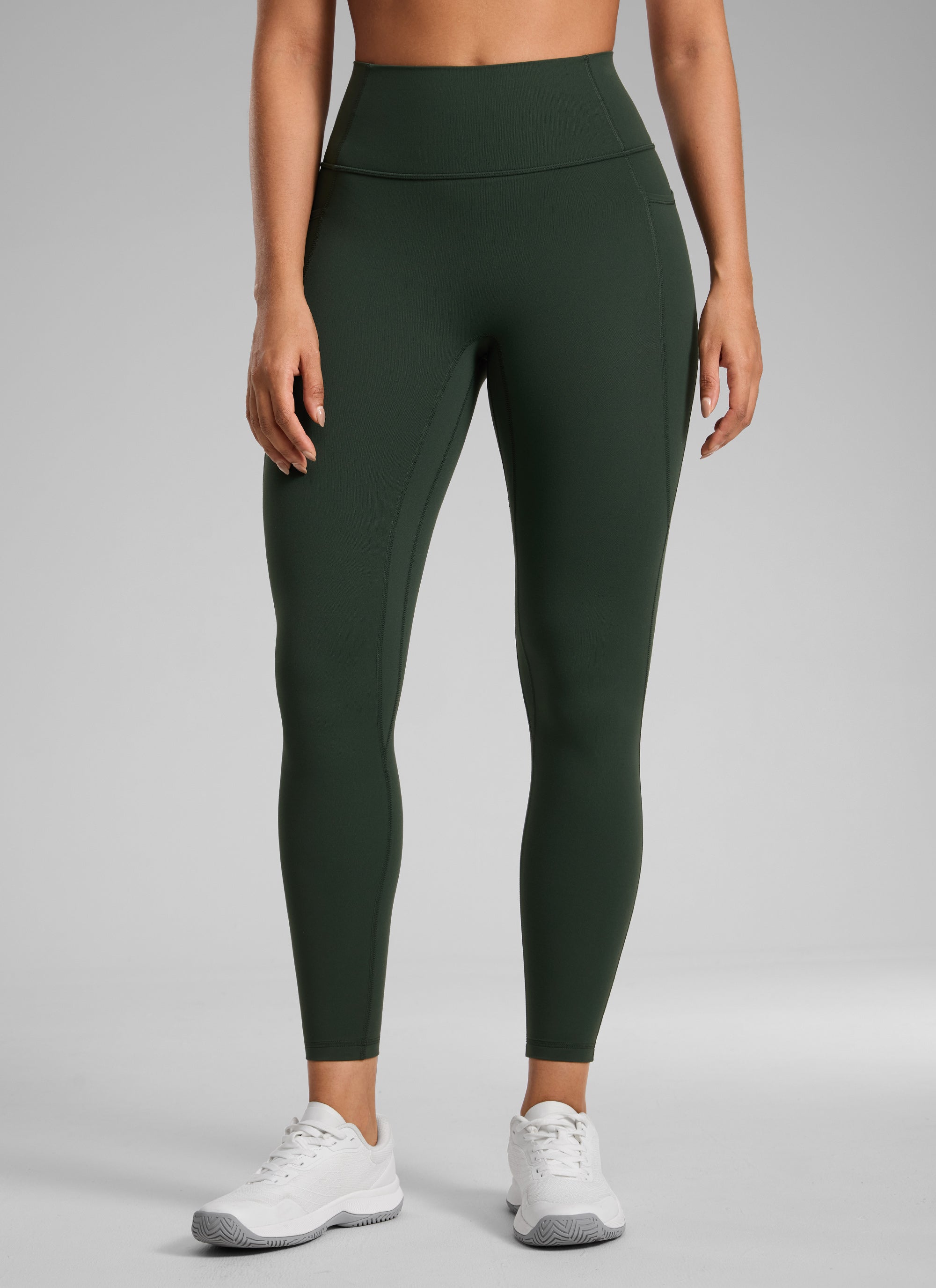 CRZ YOGA Leggings Butterlift Cintura Alta Sin Costura con Bolsillos Leyenda Verde