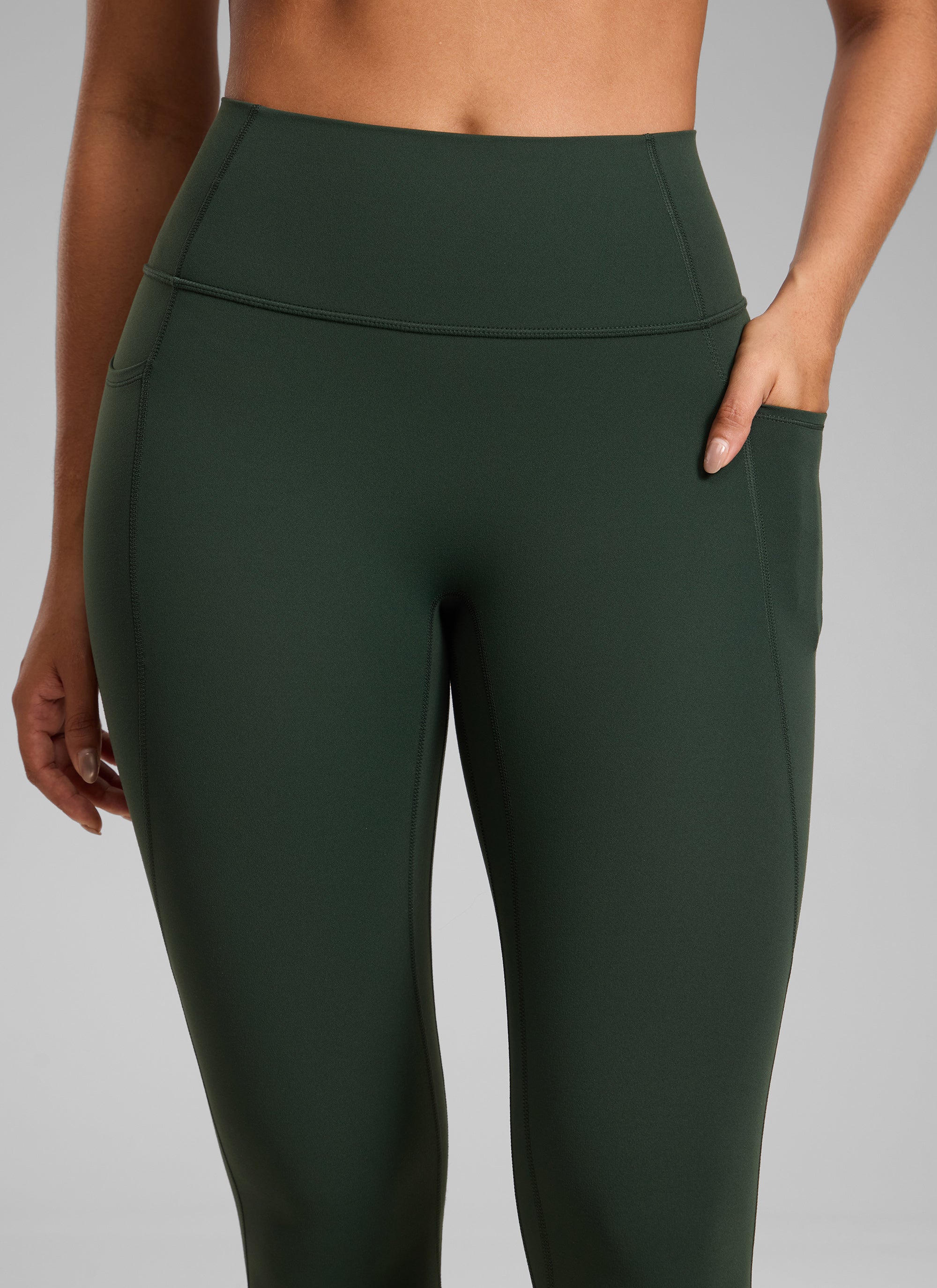 CRZ YOGA Leggings Butterlift Cintura Alta Sin Costura con Bolsillos Leyenda Verde