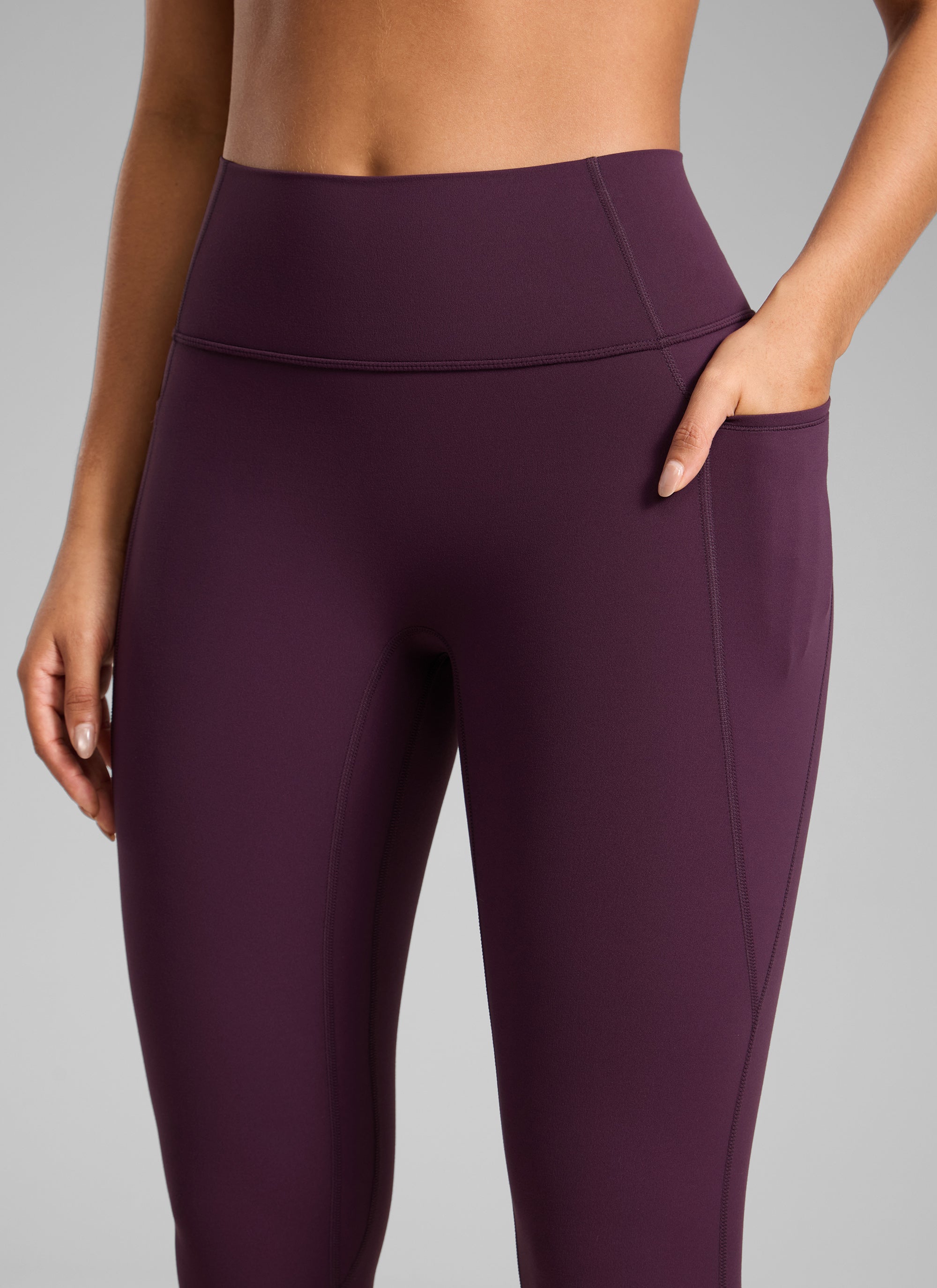 CRZ YOGA Leggings Butterlift Cintura Alta Sin Costura con Bolsillos Deep Purple