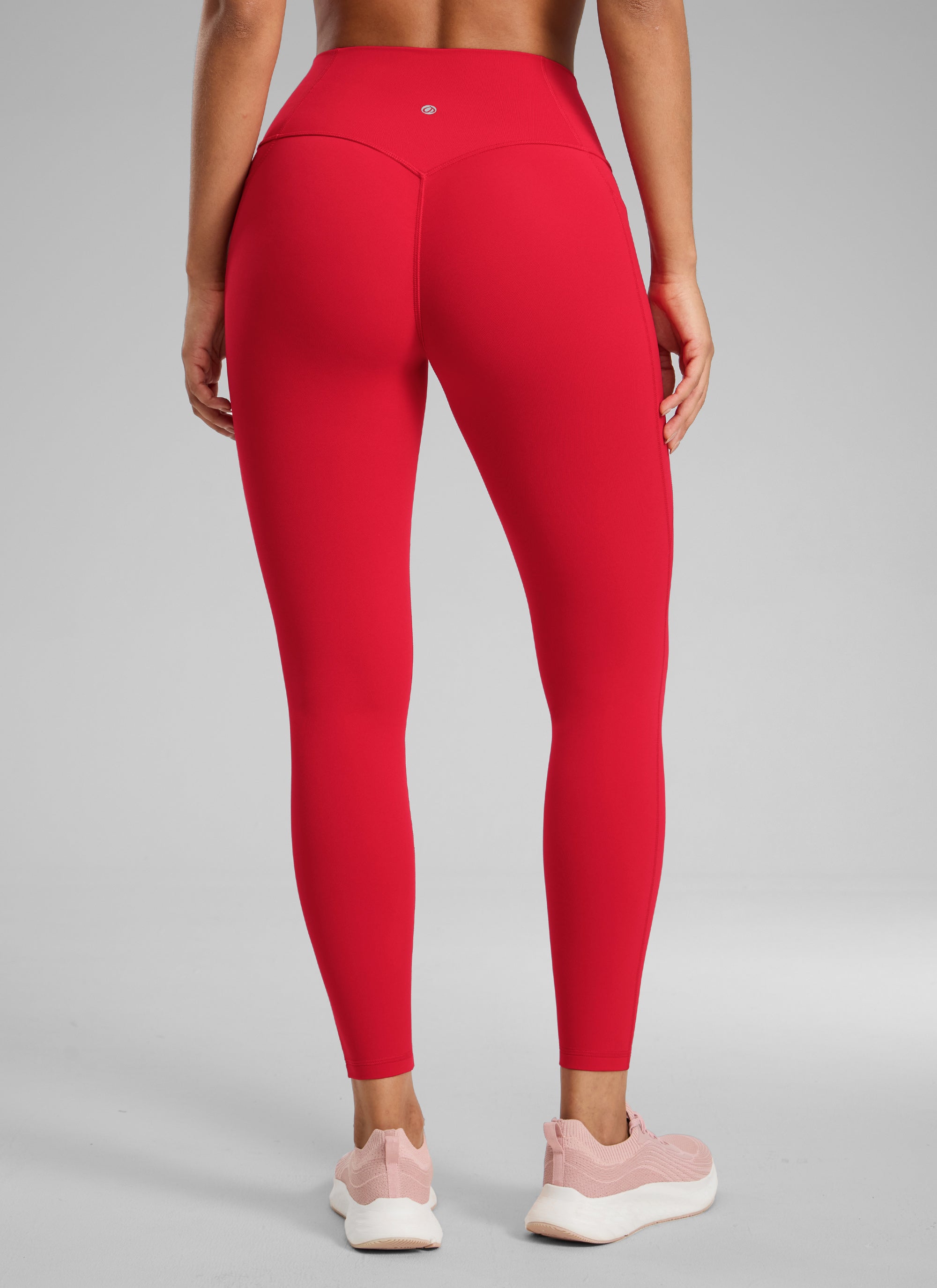 CRZ YOGA Leggings Butterlift Cintura Alta Sin Costura con Bolsillos Rojo Aurora