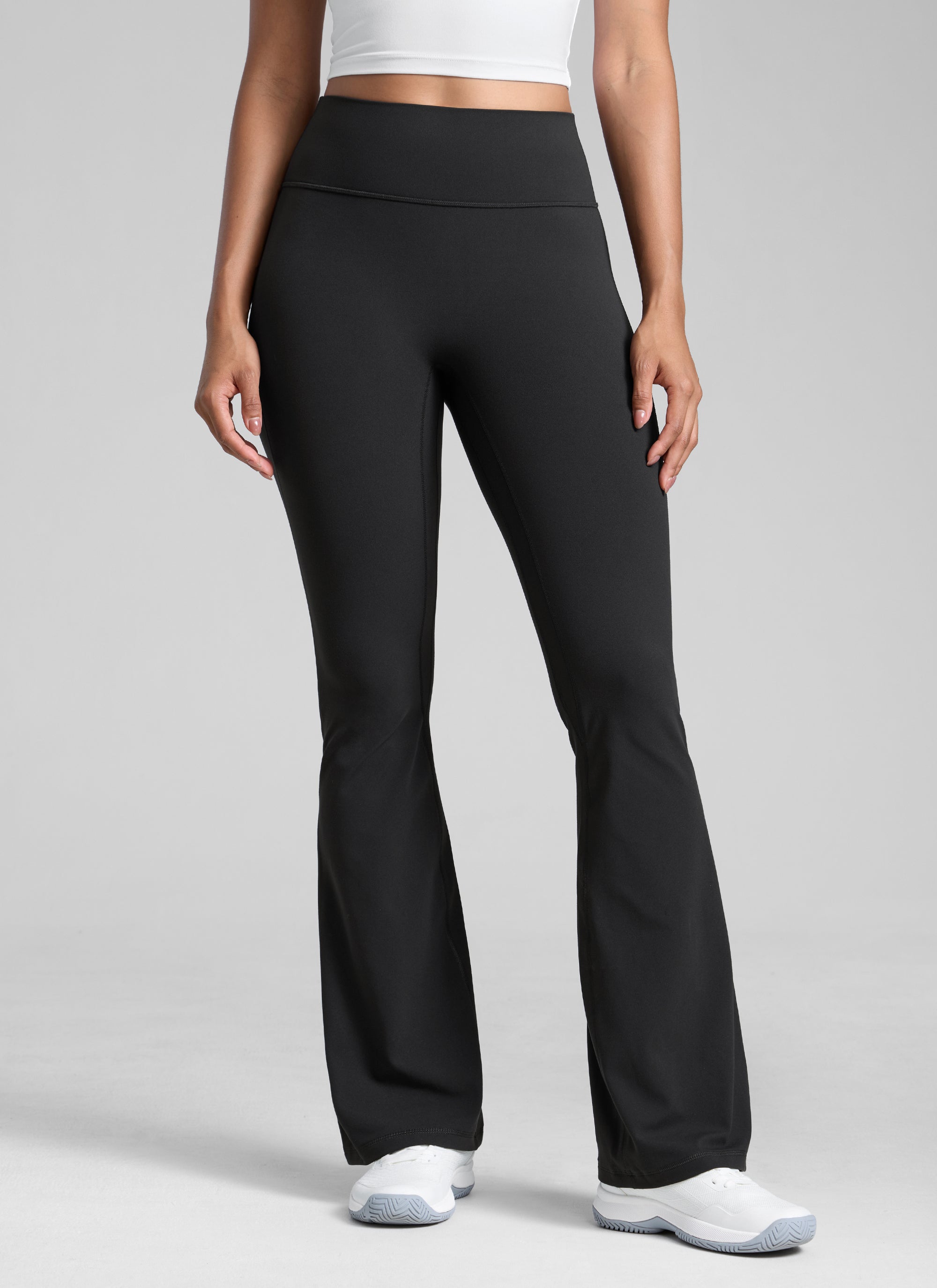 CRZ YOGA  Butterlift Leggings con Pliegues Ocultos de 32 Pulgadas para Mujer Negro