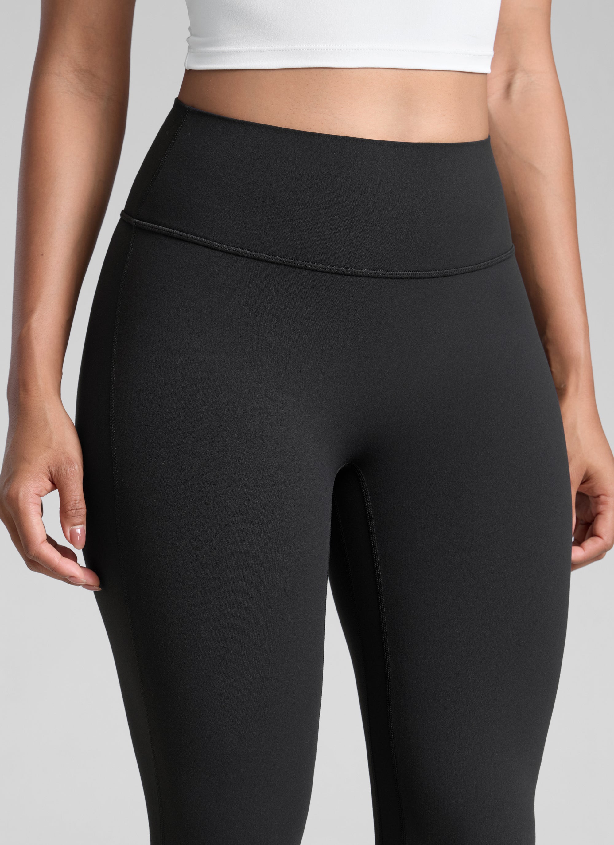 CRZ YOGA  Butterlift Leggings con Pliegues Ocultos de 32 Pulgadas para Mujer Negro
