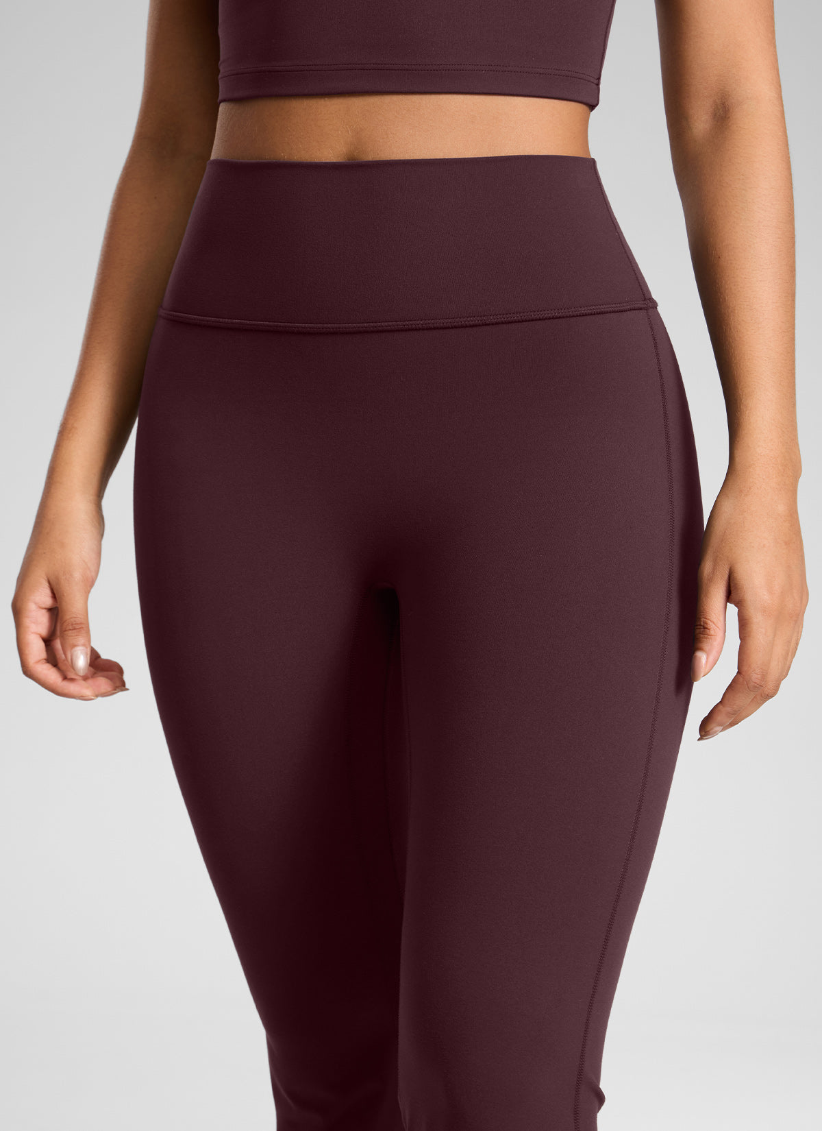 CRZ YOGA  Butterlift Leggings con Pliegues Ocultos de 32 Pulgadas para Mujer Ciruela madura
