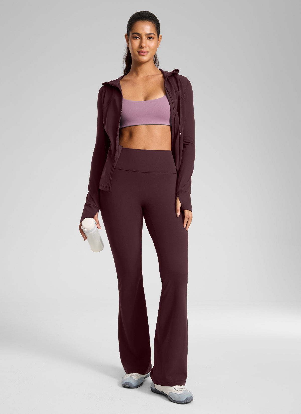 CRZ YOGA  Butterlift Leggings con Pliegues Ocultos de 32 Pulgadas para Mujer Ciruela madura