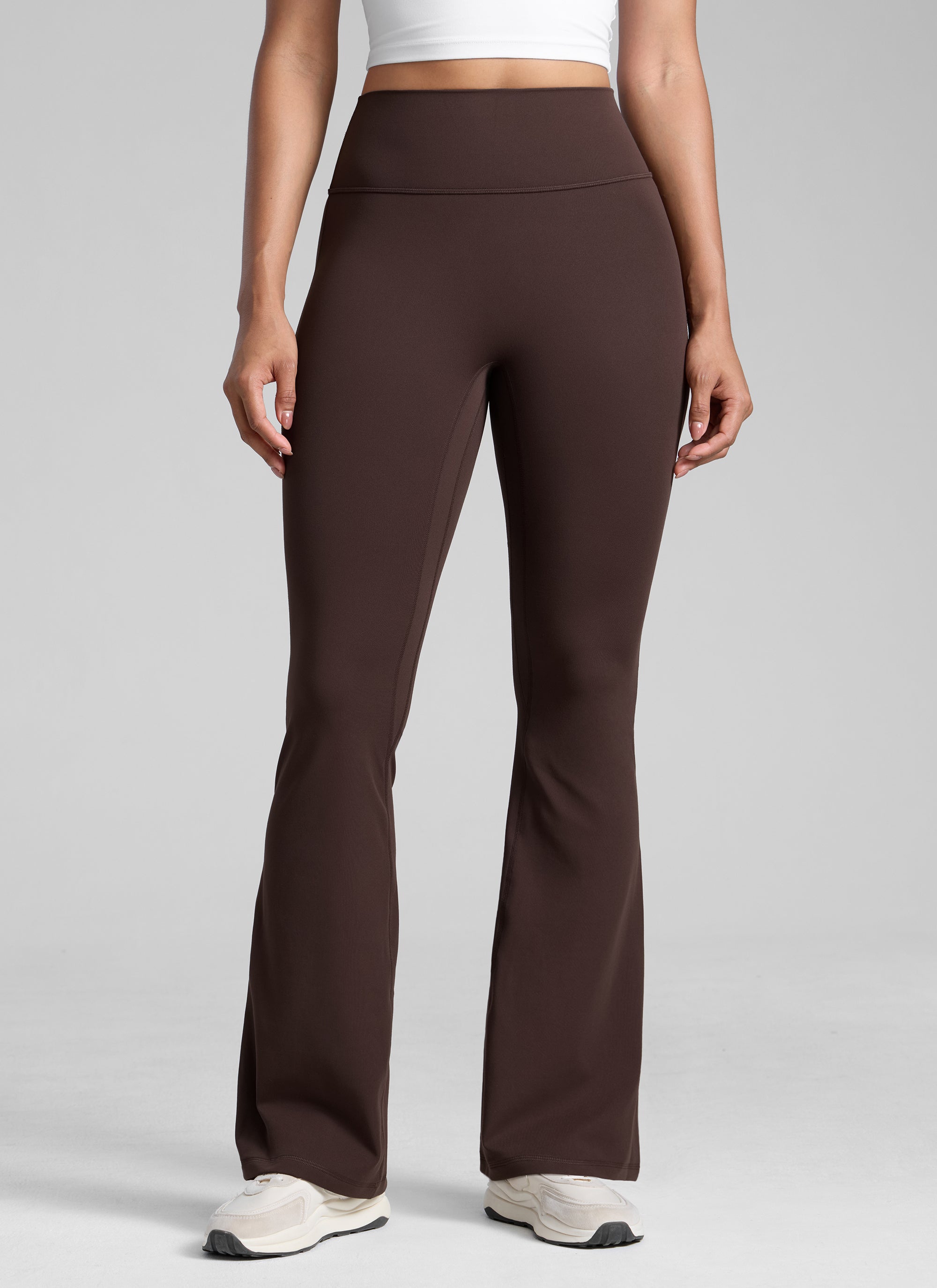 CRZ YOGA  Butterlift Leggings con Pliegues Ocultos de 32 Pulgadas para Mujer Marrón Fudge Caliente