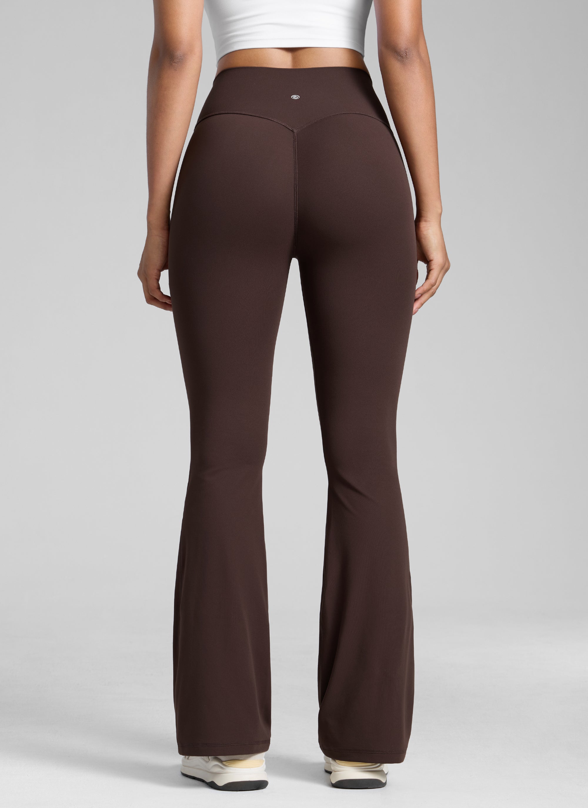 CRZ YOGA  Butterlift Leggings con Pliegues Ocultos de 32 Pulgadas para Mujer Marrón Fudge Caliente