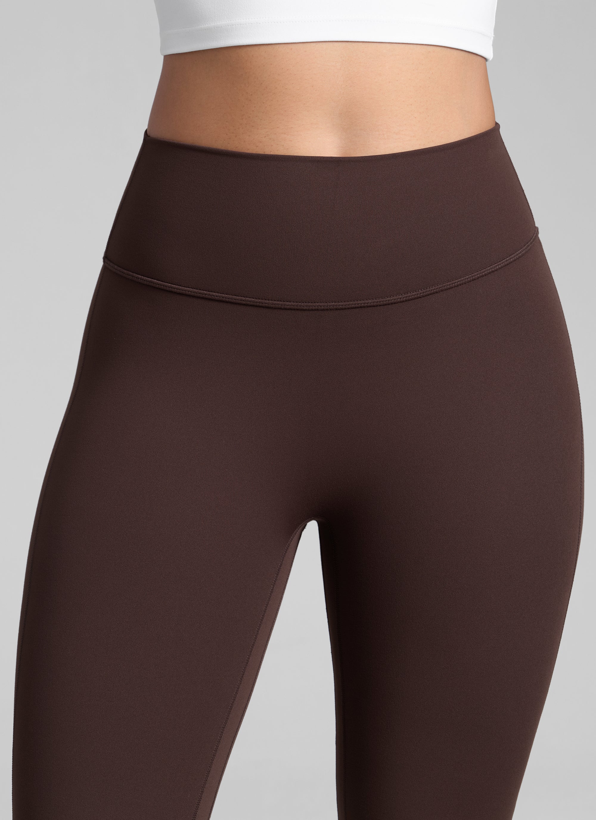 CRZ YOGA  Butterlift Leggings con Pliegues Ocultos de 32 Pulgadas para Mujer Marrón Fudge Caliente