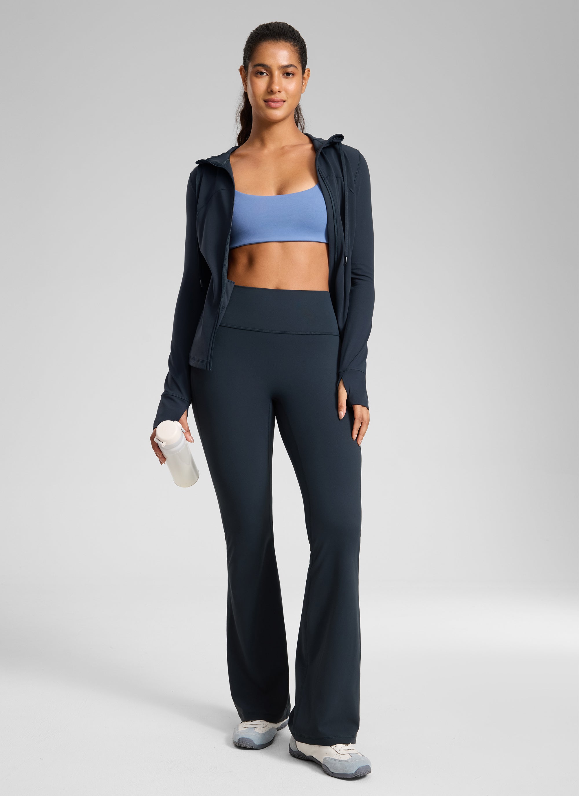 CRZ YOGA  Butterlift Leggings con Pliegues Ocultos de 32 Pulgadas para Mujer True Navy