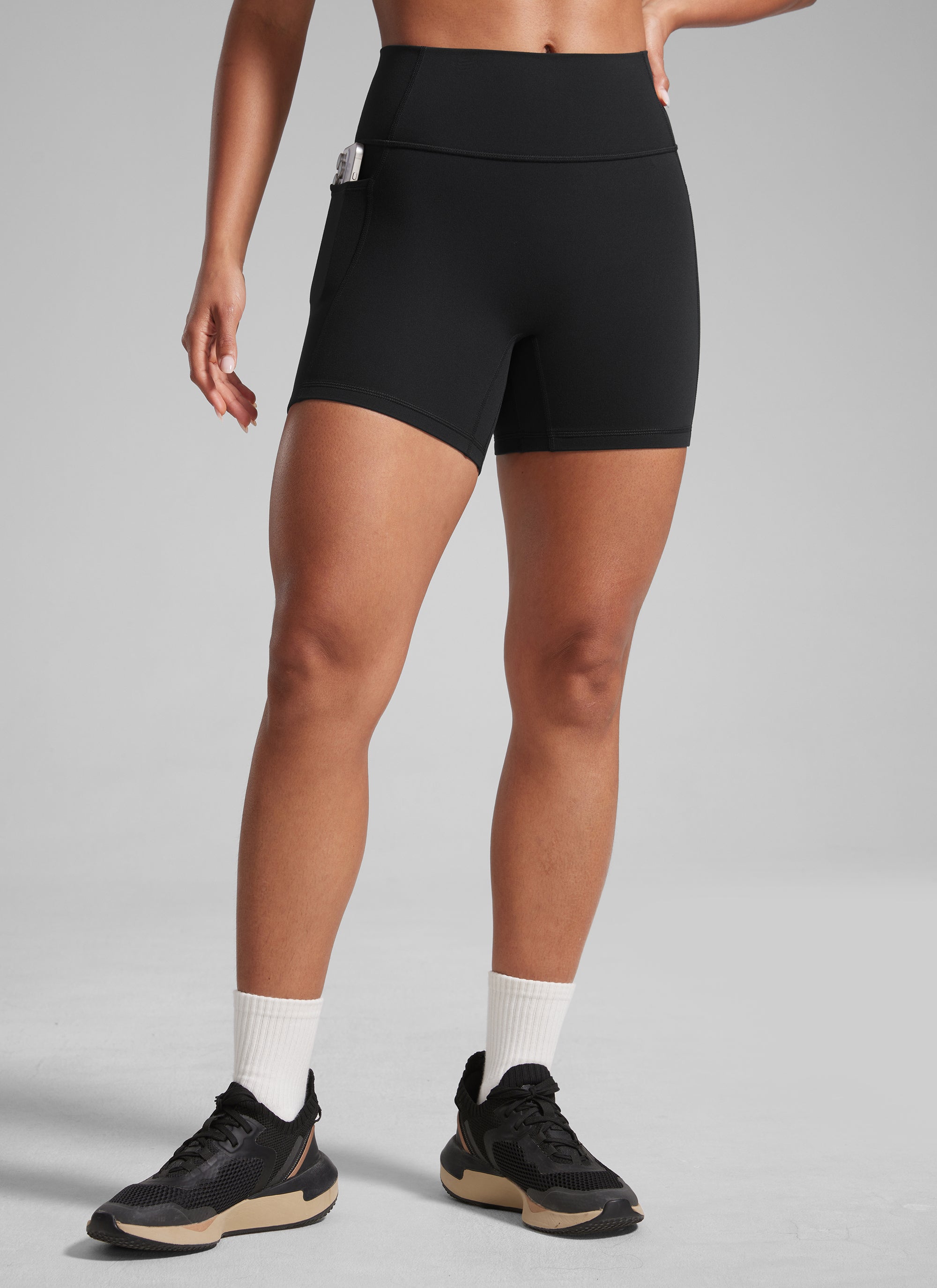 CRZ YOGA Butterlift Shorts Mujer 5'' Culo Fruncido sin Costura Negro