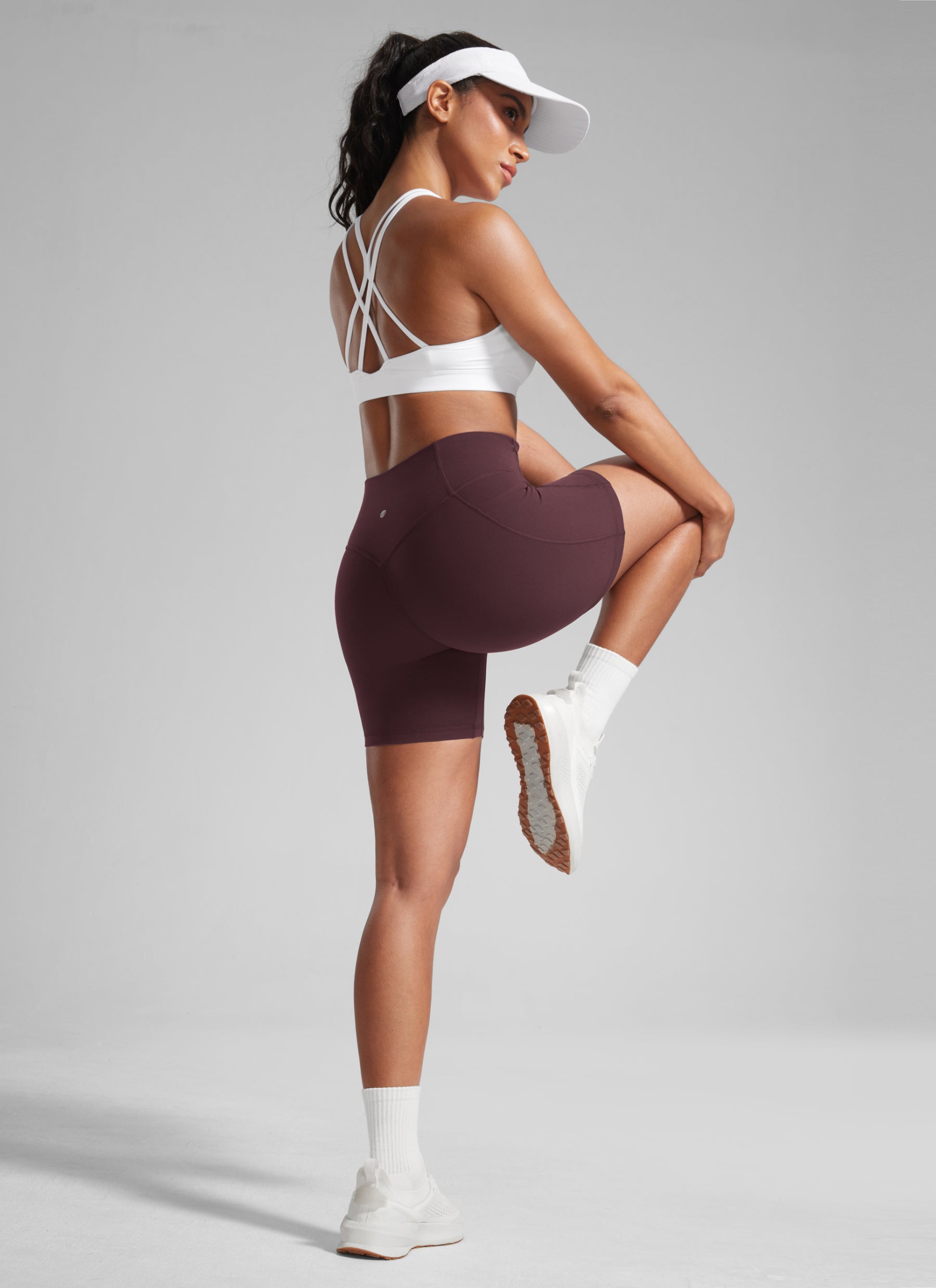 CRZ YOGA Mujer Secretsculpt Shorts Bolsillos Sin Costura Tiro Alto 5