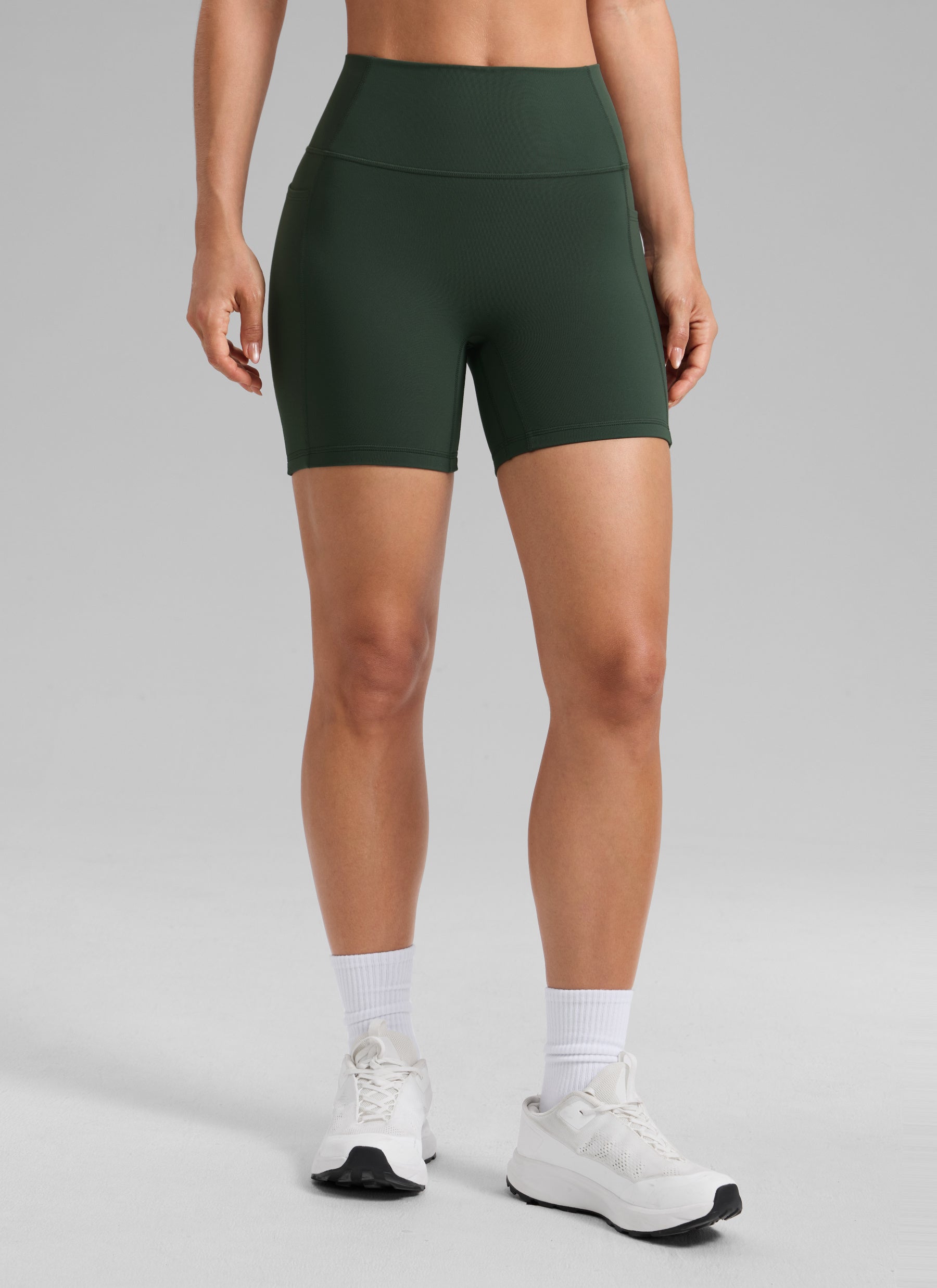 CRZ YOGA Mujer Secretsculpt Shorts Bolsillos Sin Costura Tiro Alto 5