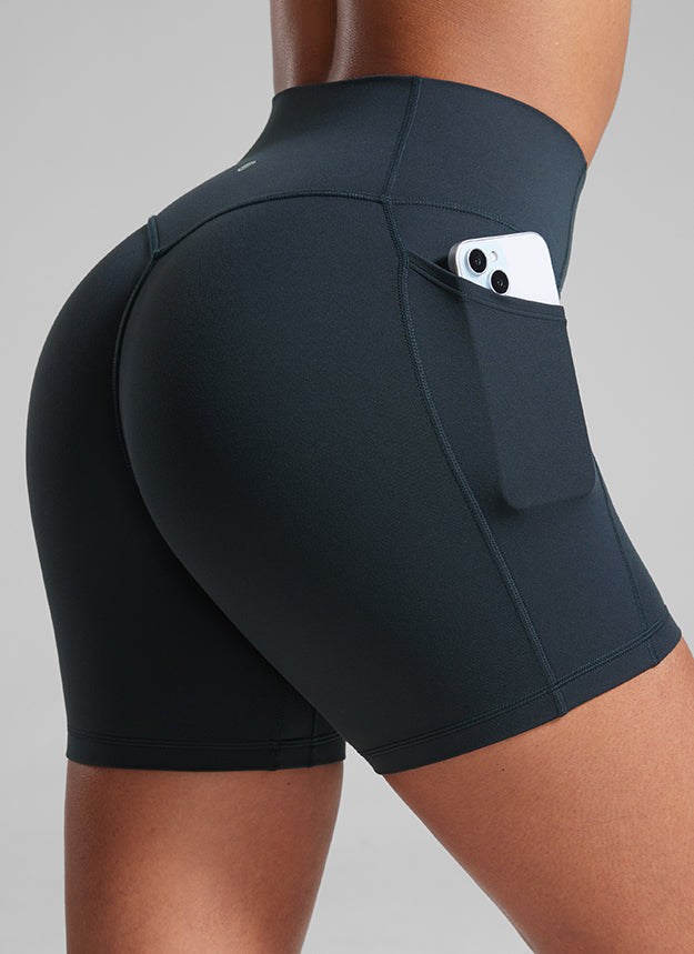 CRZ YOGA Butterlift Shorts Mujer 5'' Culo Fruncido sin Costura True Navy