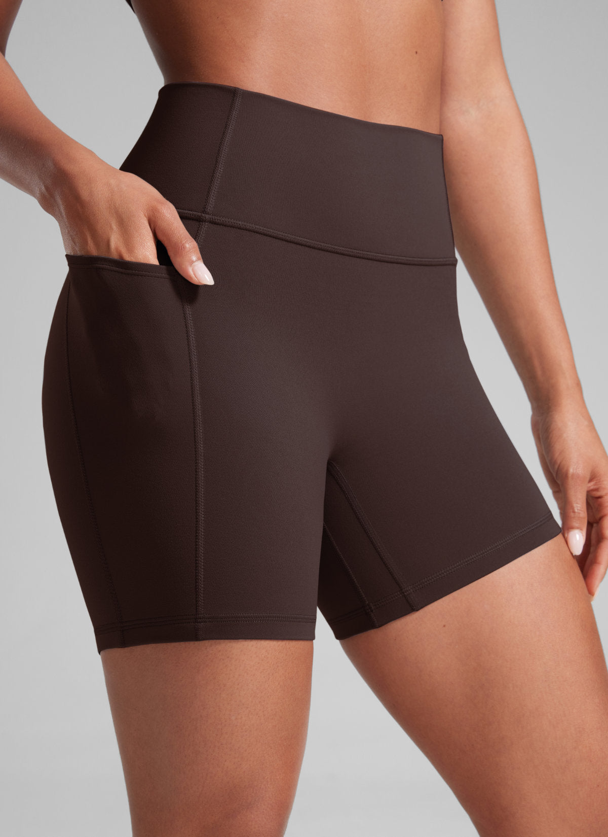 CRZ YOGA Mujer Secretsculpt Shorts Bolsillos Sin Costura Tiro Alto 5