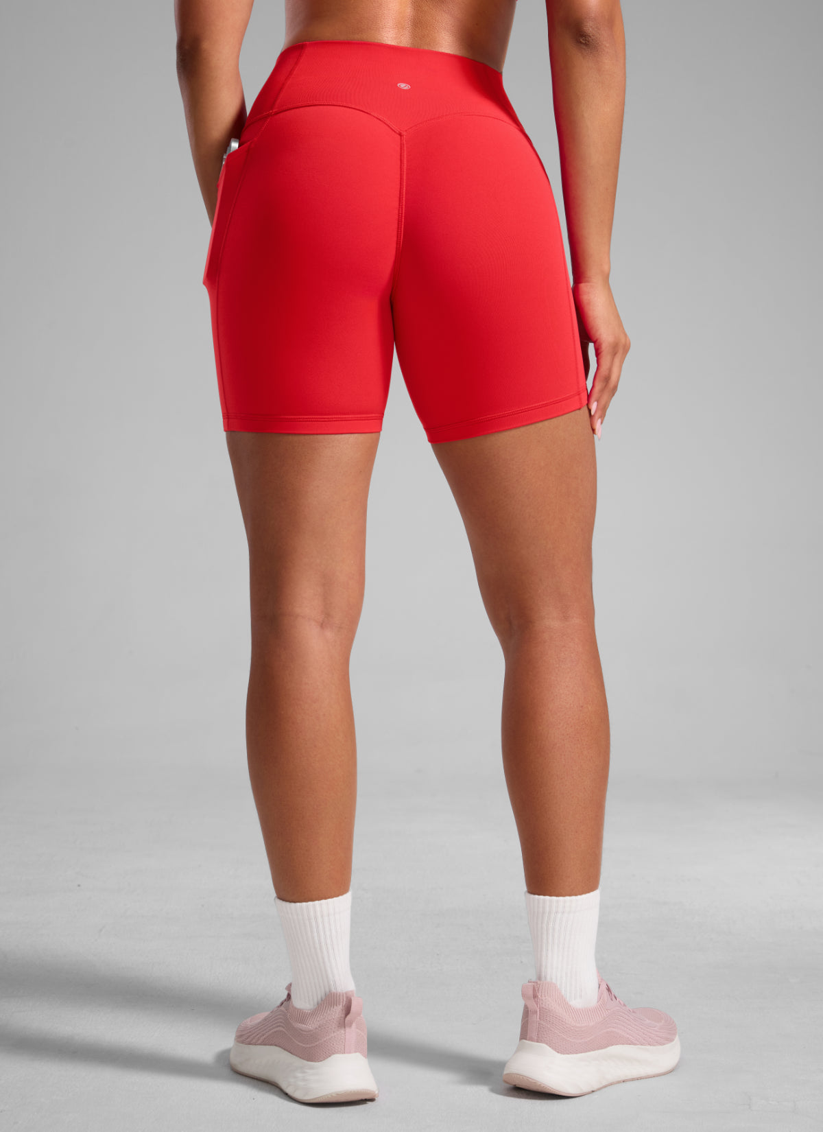 CRZ YOGA Butterlift Shorts Mujer 5'' Culo Fruncido sin Costura Rojo Profundo