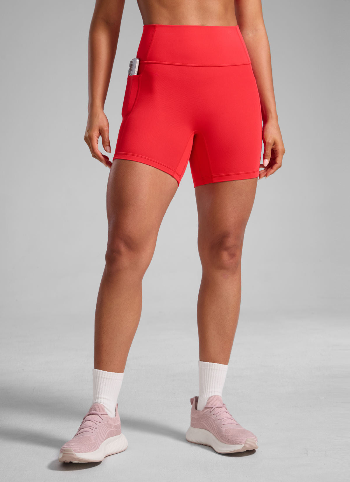 CRZ YOGA Mujer Secretsculpt Shorts Bolsillos Sin Costura Tiro Alto 5