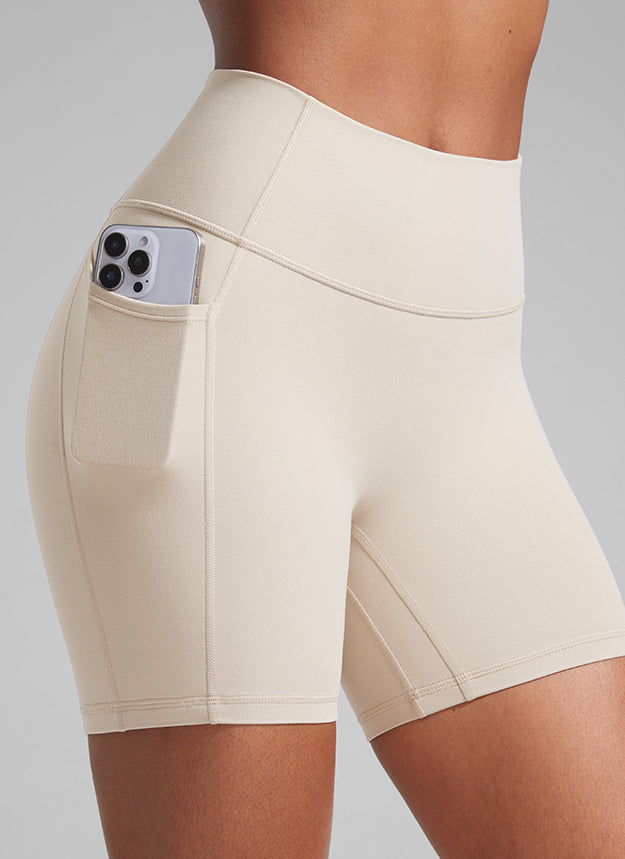 CRZ YOGA Mujer Secretsculpt Shorts Bolsillos Sin Costura Tiro Alto 5