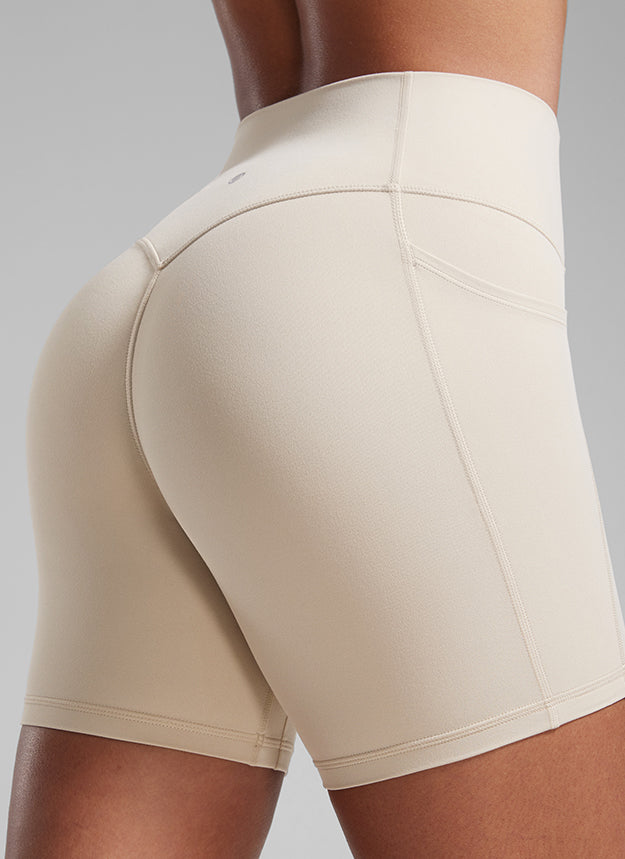CRZ YOGA Butterlift Shorts Mujer 5'' Culo Fruncido sin Costura Bronceado Mojave