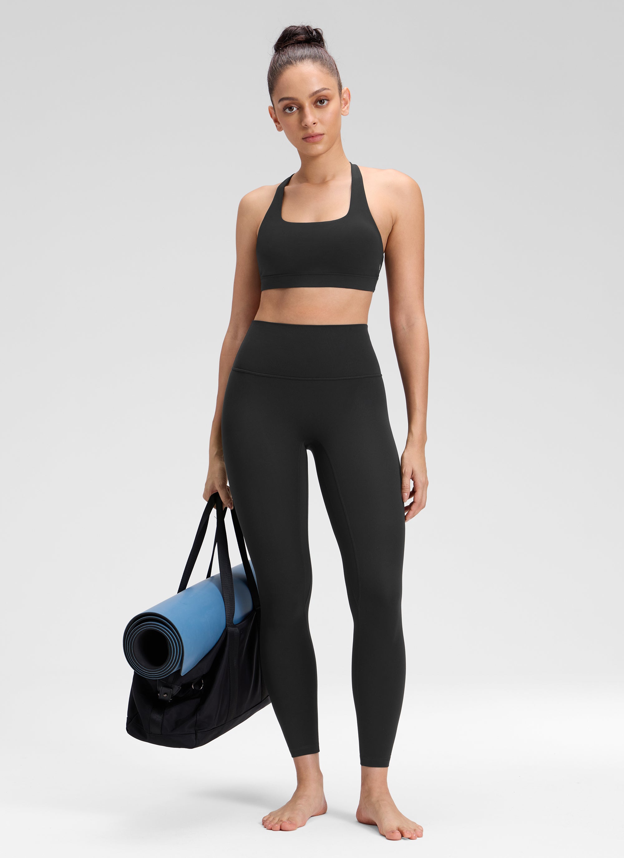 CRZ YOGA Leggings Mujer Yoga Butterluxe Talle Alto sin Costura Frontal Negro