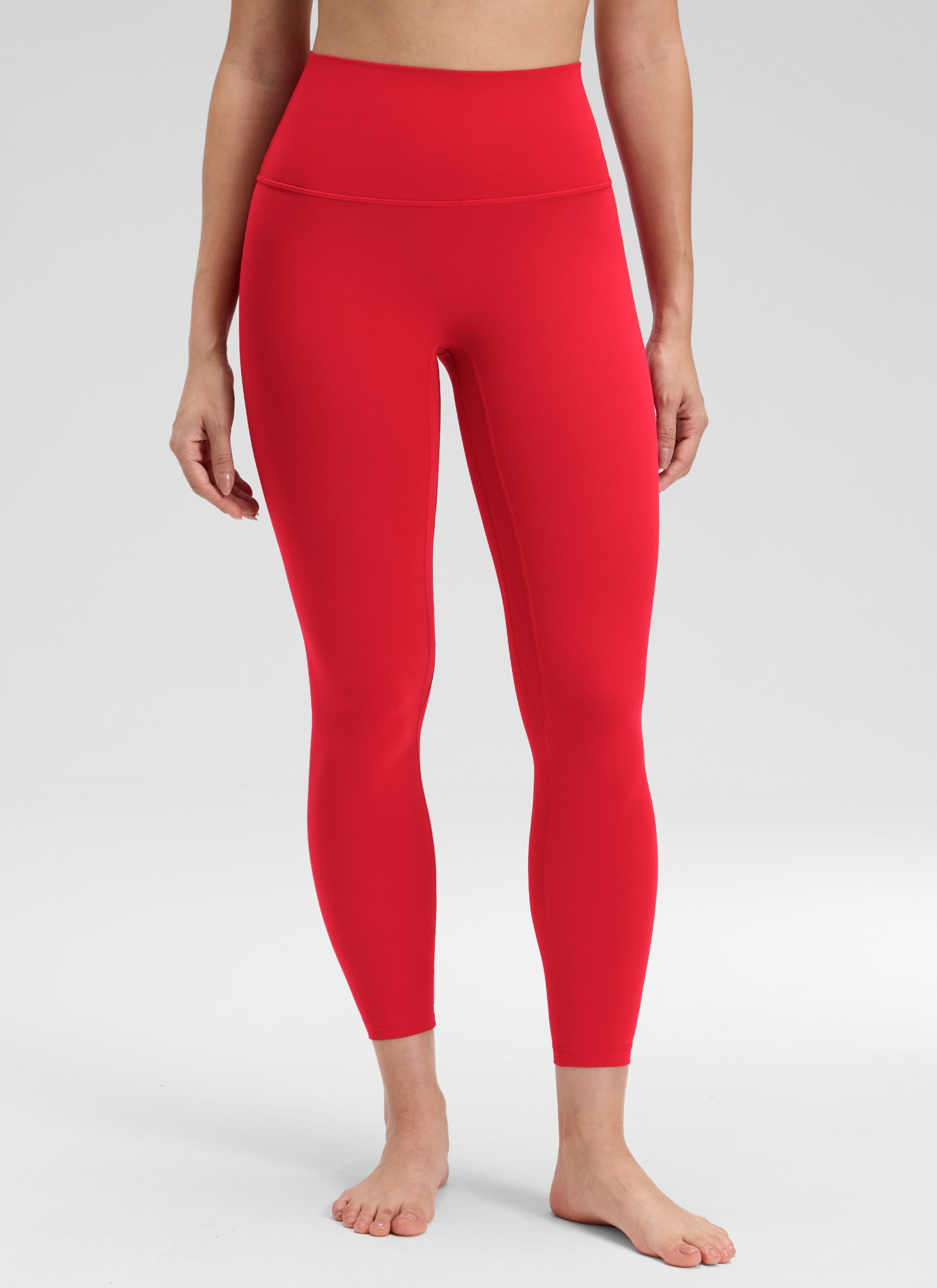 CRZ YOGA Leggings Mujer Yoga Butterluxe Talle Alto sin Costura Frontal Rojo Aurora