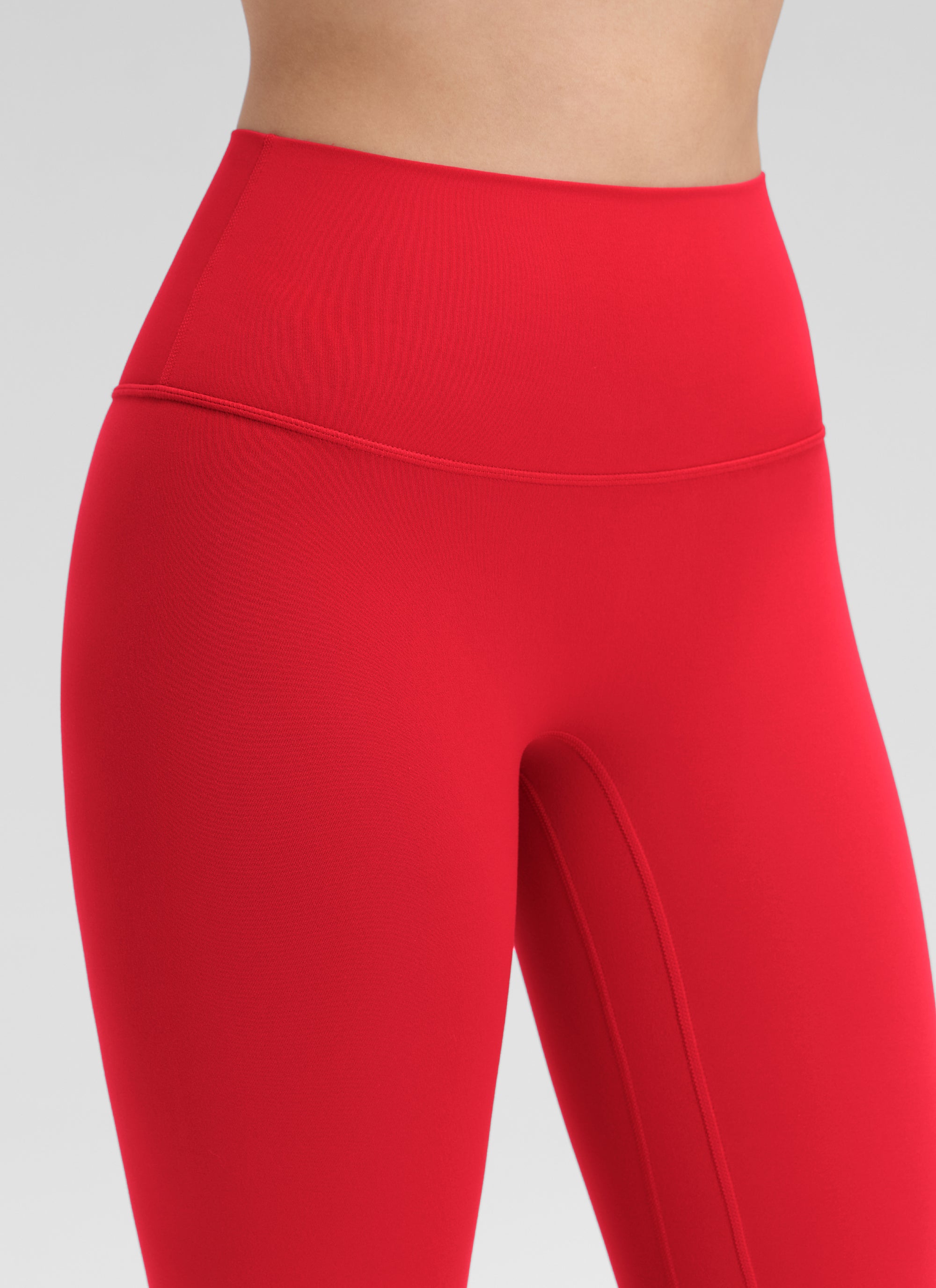 CRZ YOGA Leggings Mujer Yoga Butterluxe Talle Alto sin Costura Frontal Rojo Aurora