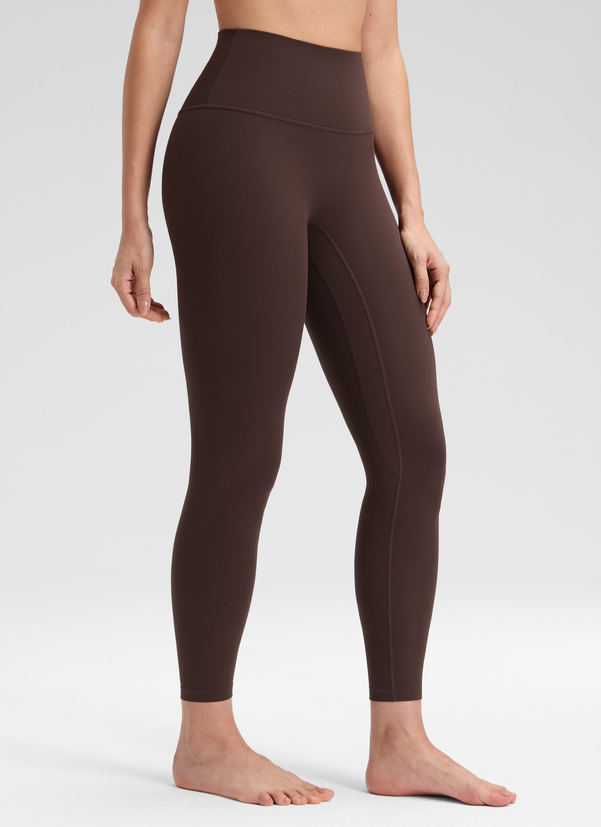 CRZ YOGA Leggings Mujer Yoga Butterluxe Talle Alto sin Costura Frontal Marrón Fudge Caliente