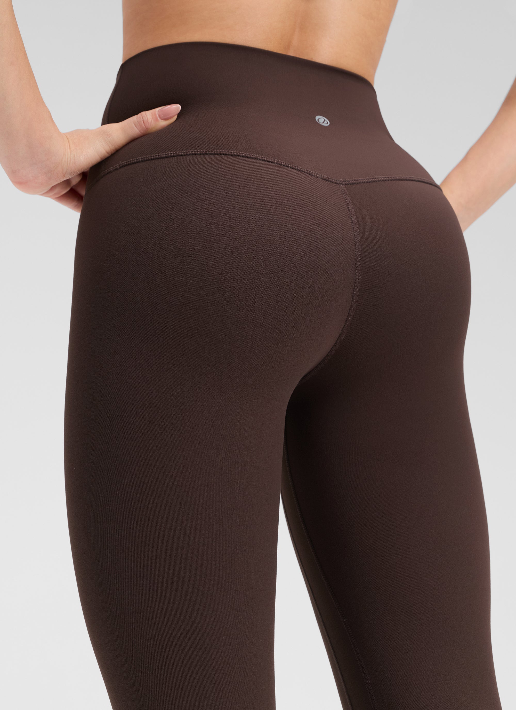 CRZ YOGA Leggings Mujer Yoga Butterluxe Talle Alto sin Costura Frontal Marrón Fudge Caliente