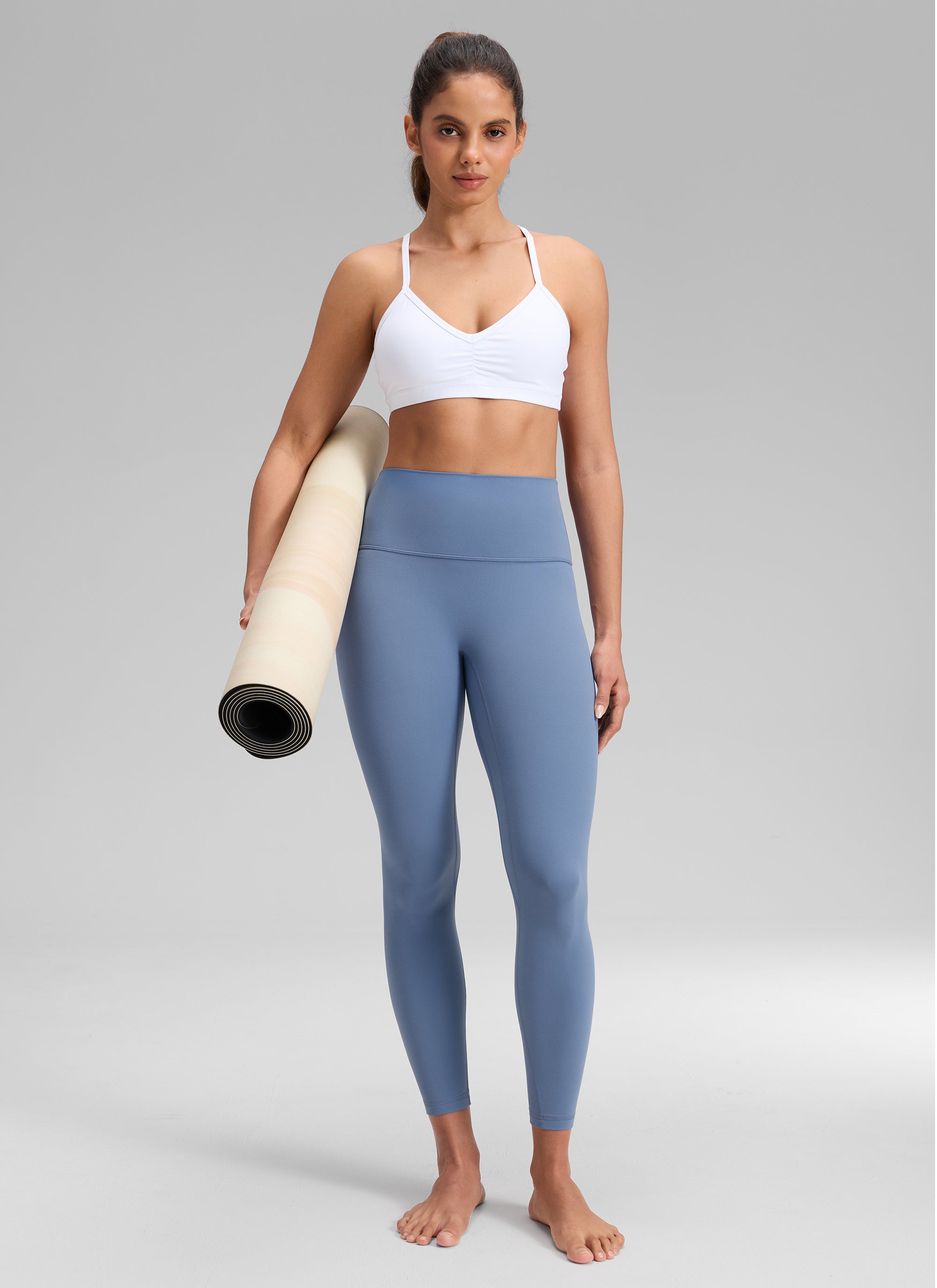 CRZ YOGA Leggings Mujer Yoga Butterluxe Talle Alto sin Costura Frontal Denim lavado