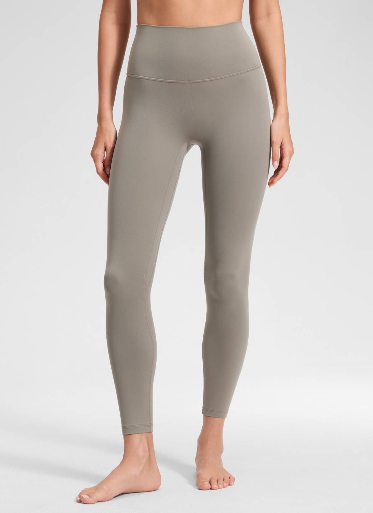 CRZ YOGA Leggings Mujer Yoga Butterluxe Talle Alto sin Costura Frontal Gris Ceniza Cálido