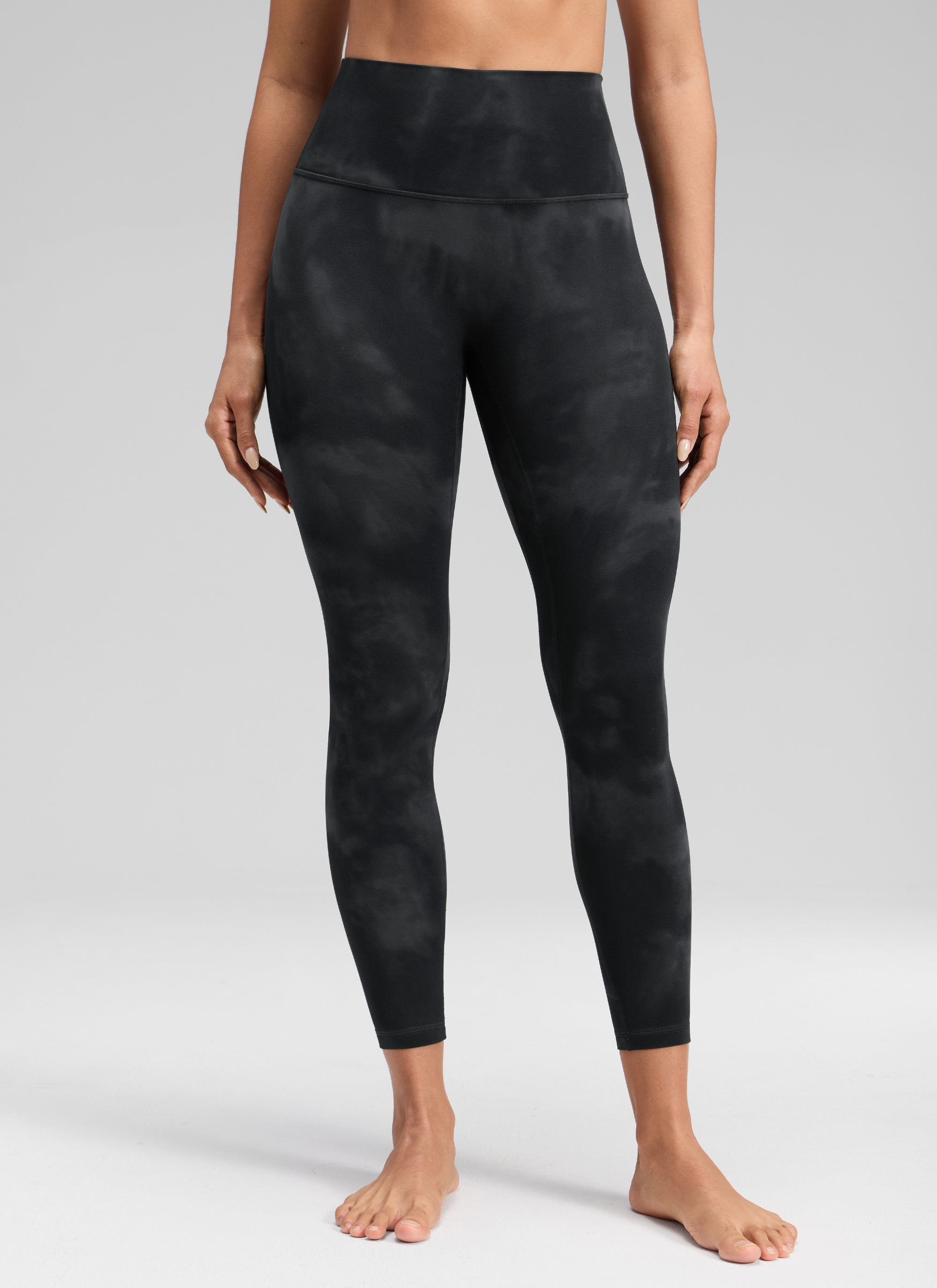CRZ YOGA Leggings Mujer Yoga Butterluxe Talle Alto sin Costura Frontal Flores De Tinte Negro