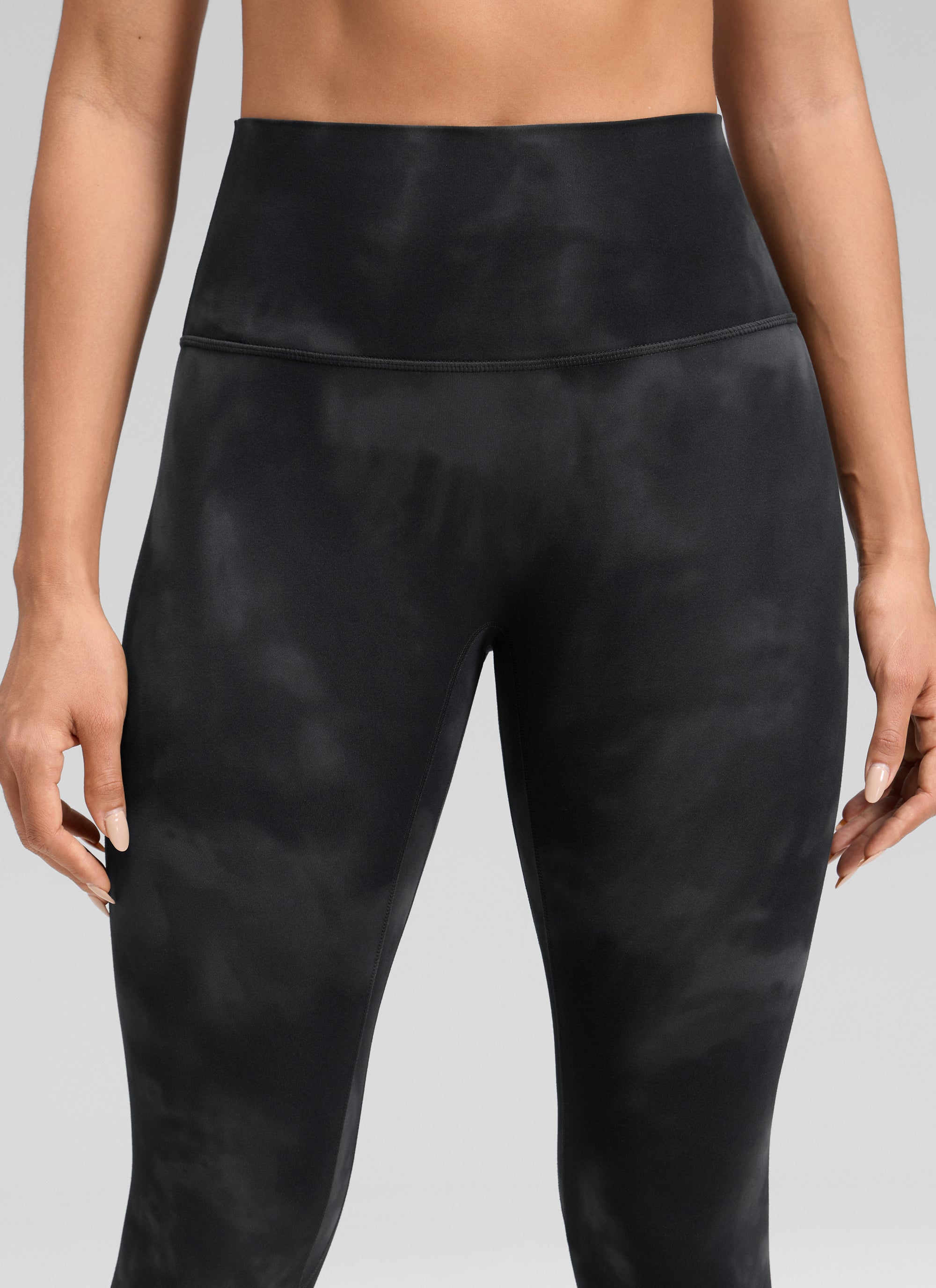 CRZ YOGA Leggings Mujer Yoga Butterluxe Talle Alto sin Costura Frontal Flores De Tinte Negro