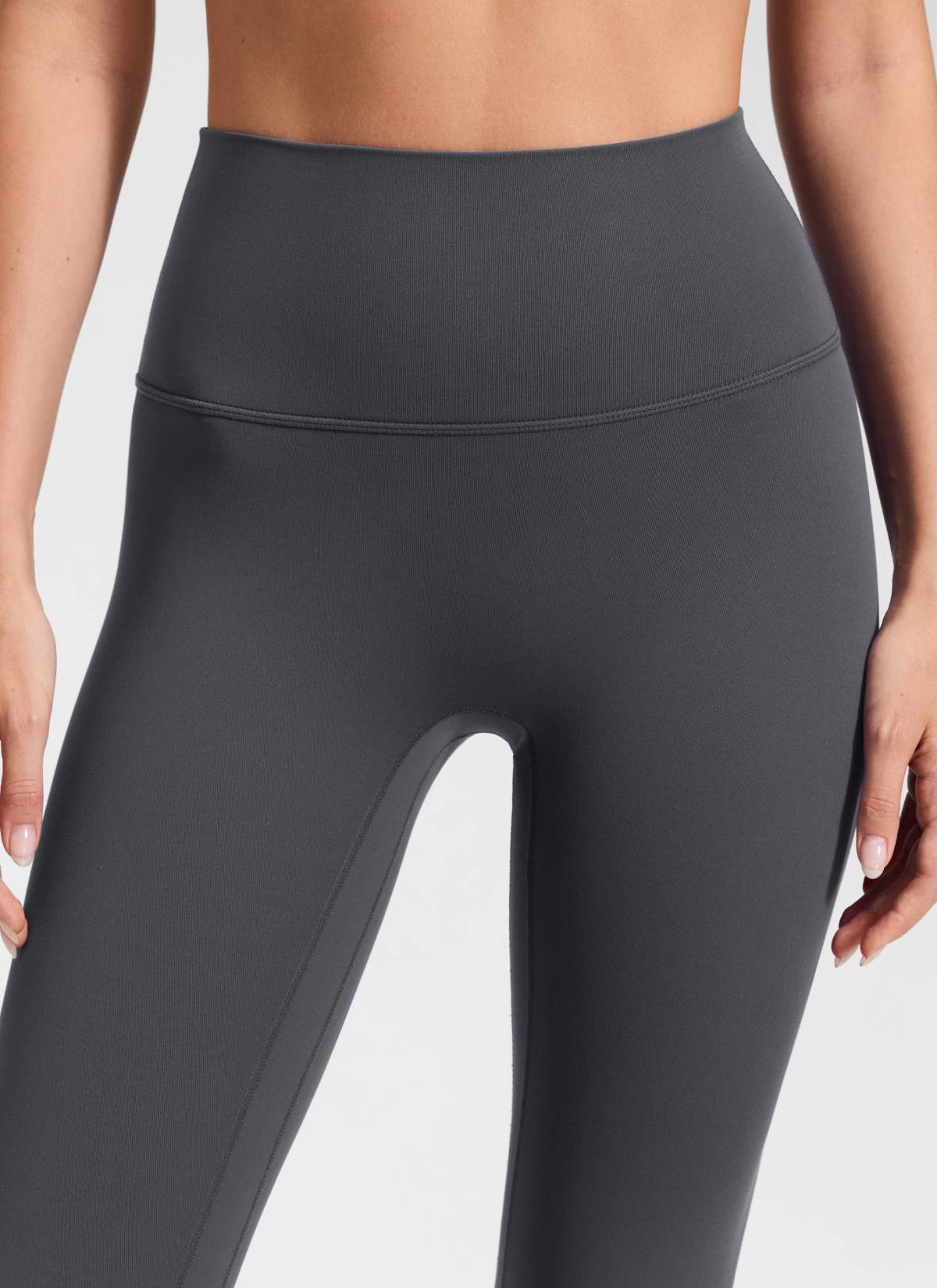CRZ YOGA Leggings Mujer Yoga Butterluxe Talle Alto sin Costura Frontal Gris grafito