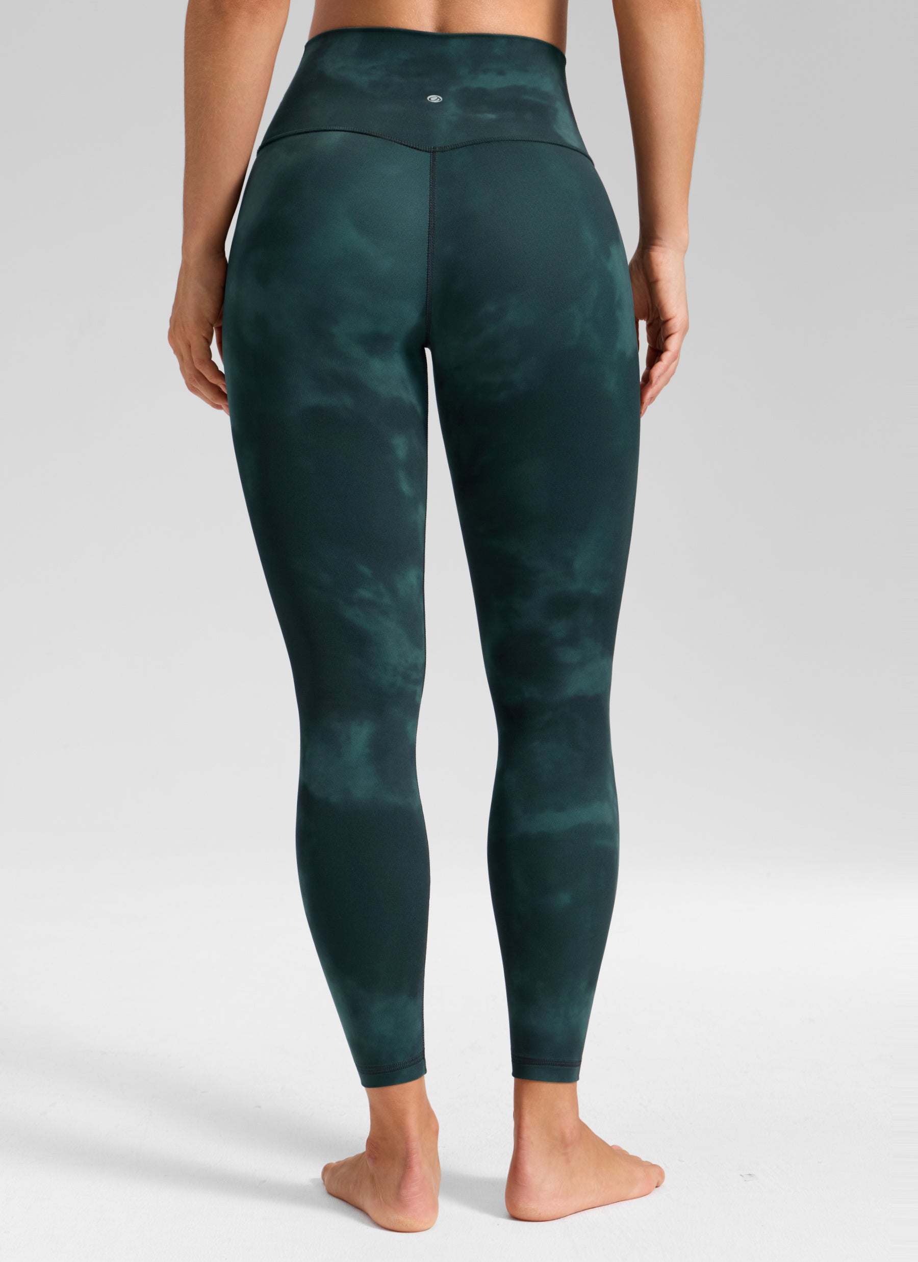 CRZ YOGA Leggings Mujer Yoga Butterluxe Talle Alto sin Costura Frontal Flores de teñido anudado verde esmeralda