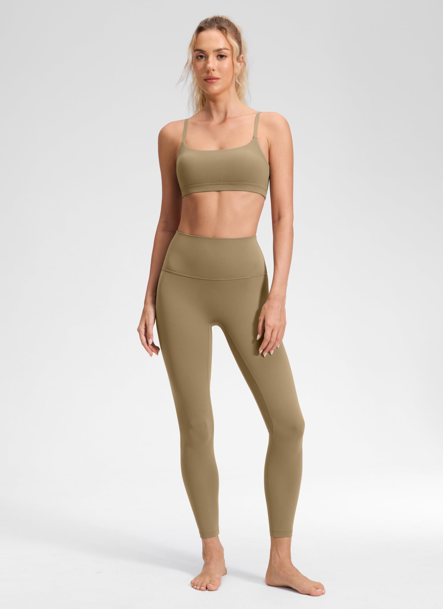 CRZ YOGA Leggings Mujer Yoga Butterluxe Talle Alto sin Costura Frontal Marrón Soul